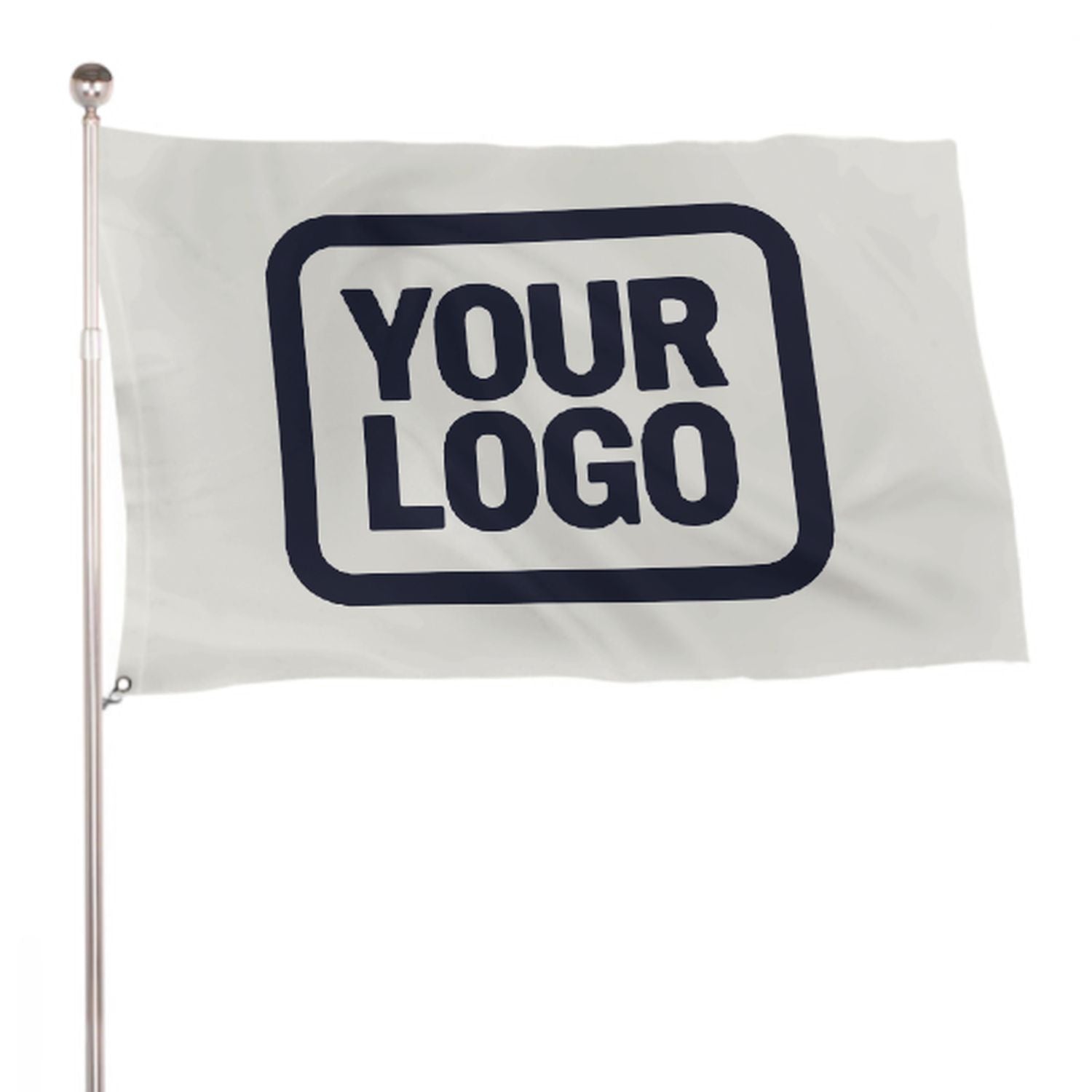 Maßgeschneidertes Weiß Stahlblau Flagge