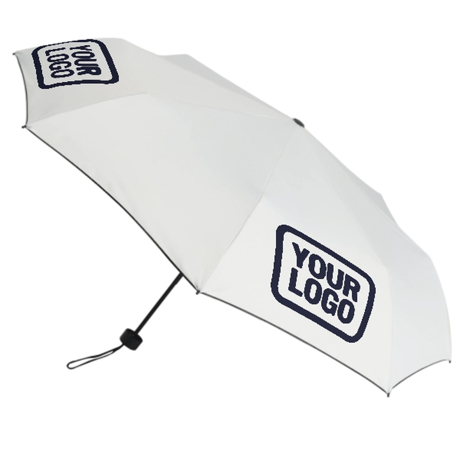 Maßgeschneidertes Weiß Stahlblau Automatik-Regenschirm