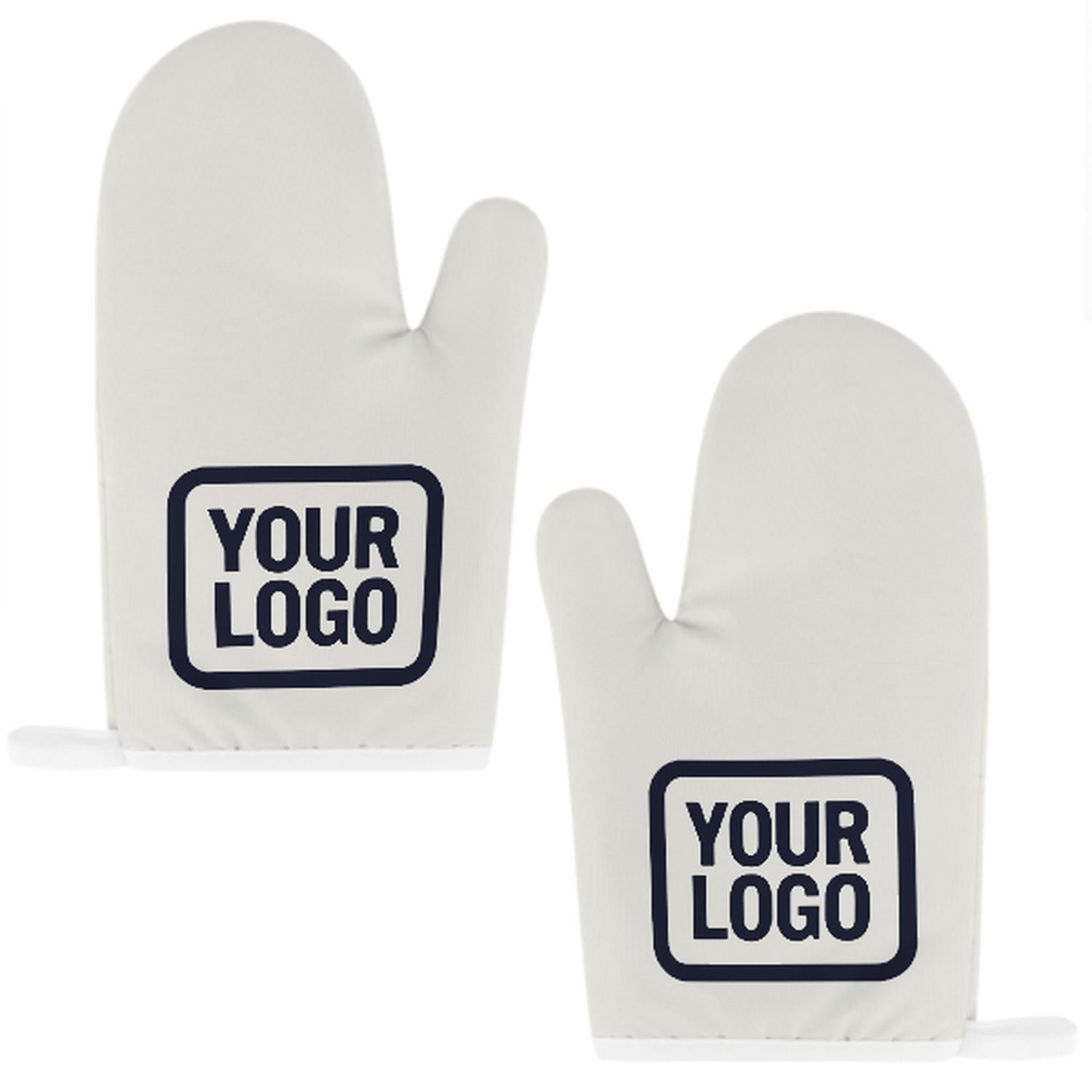 Maßgeschneidertes Weiß  Stahlblau Topfhandschuh Set – 2-teilig