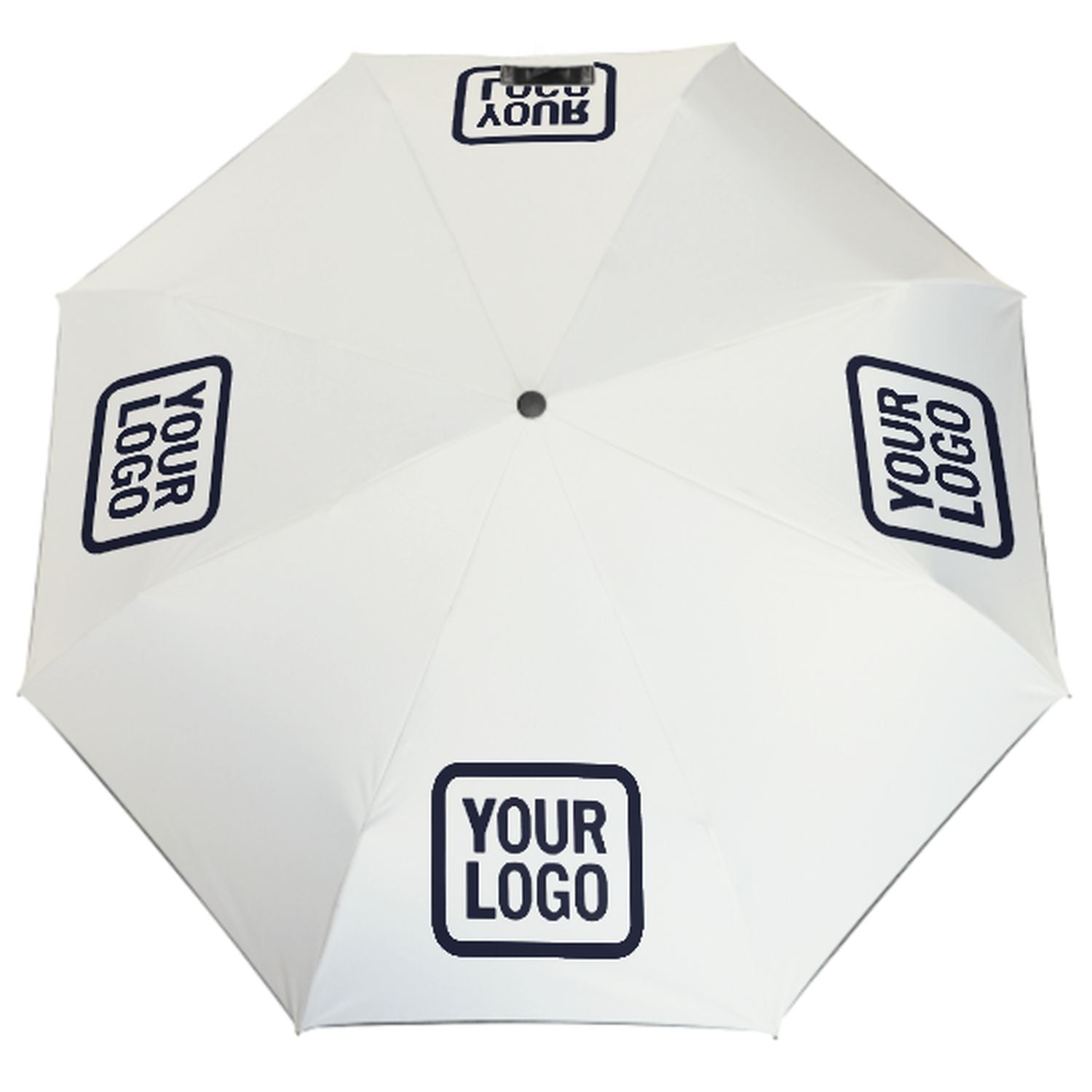 Maßgeschneidertes Weiß Stahlblau Automatik-Regenschirm
