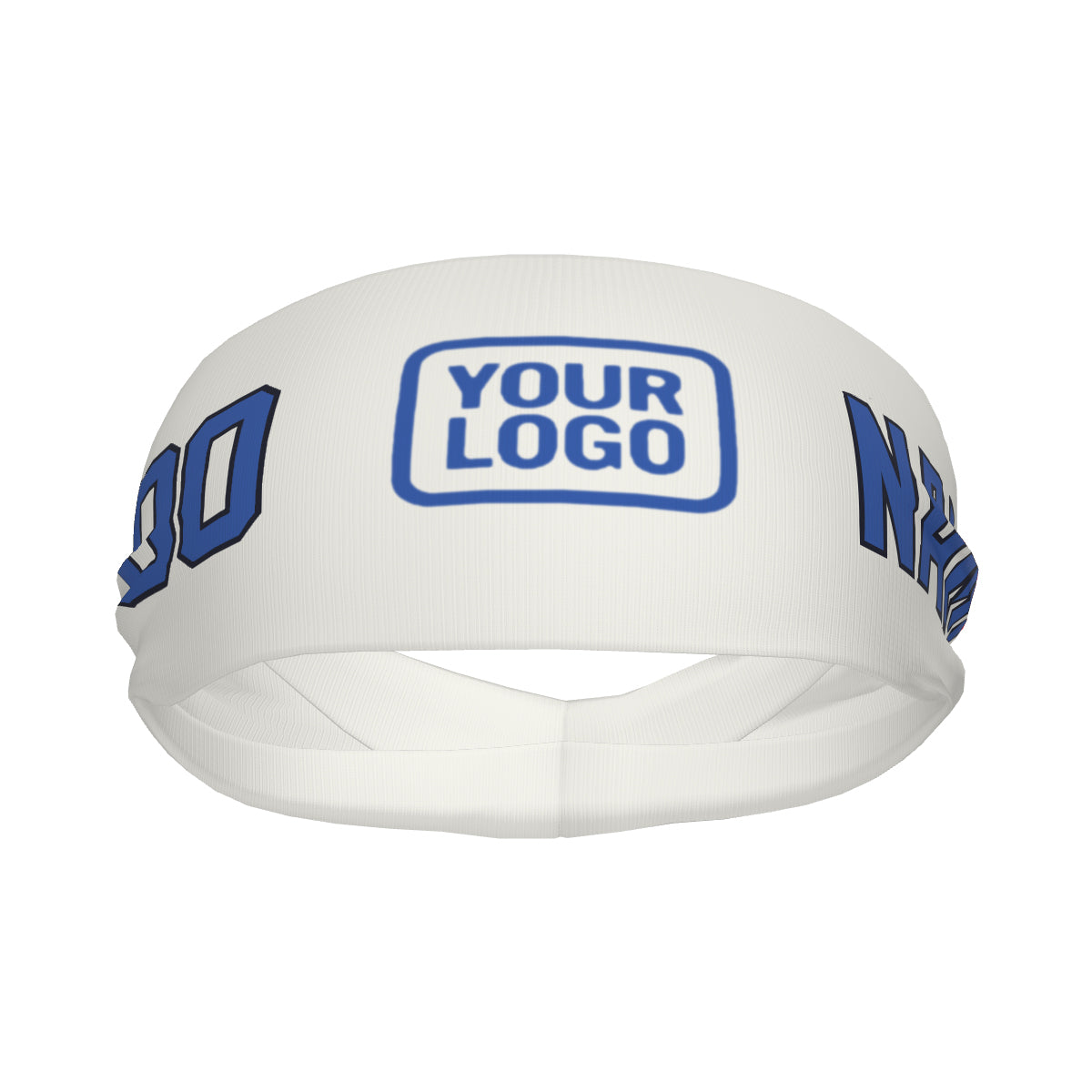 Maßgeschneidertes Weiß Himmelblau Sport Stirnband