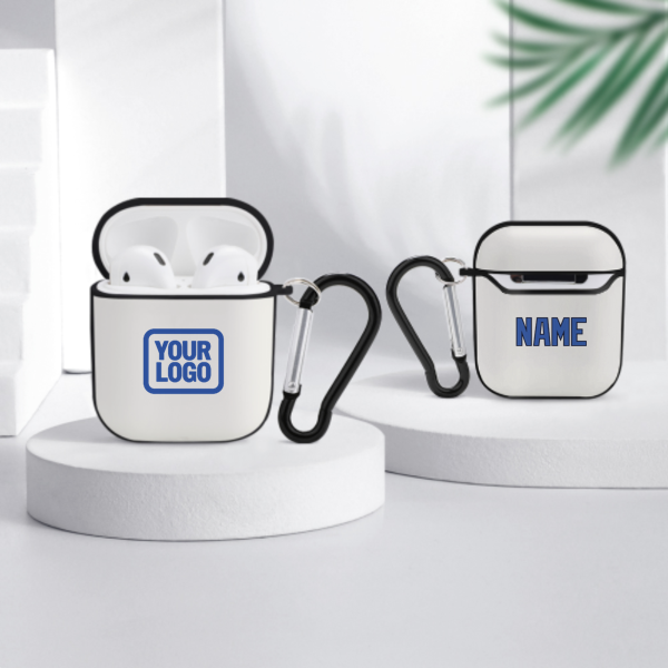 Maßgeschneidertes Weiß Himmelblau AirPods-Hülle