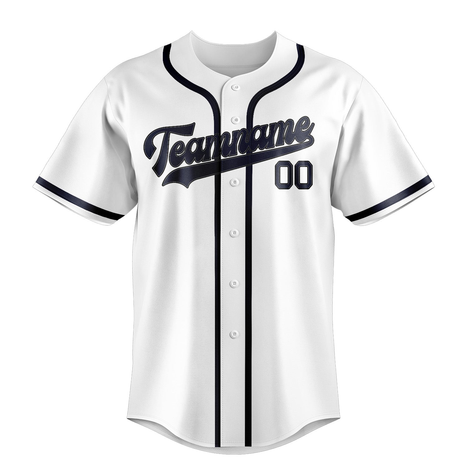 Maglia da baseball professionale personalizzata bianca acciaio blu