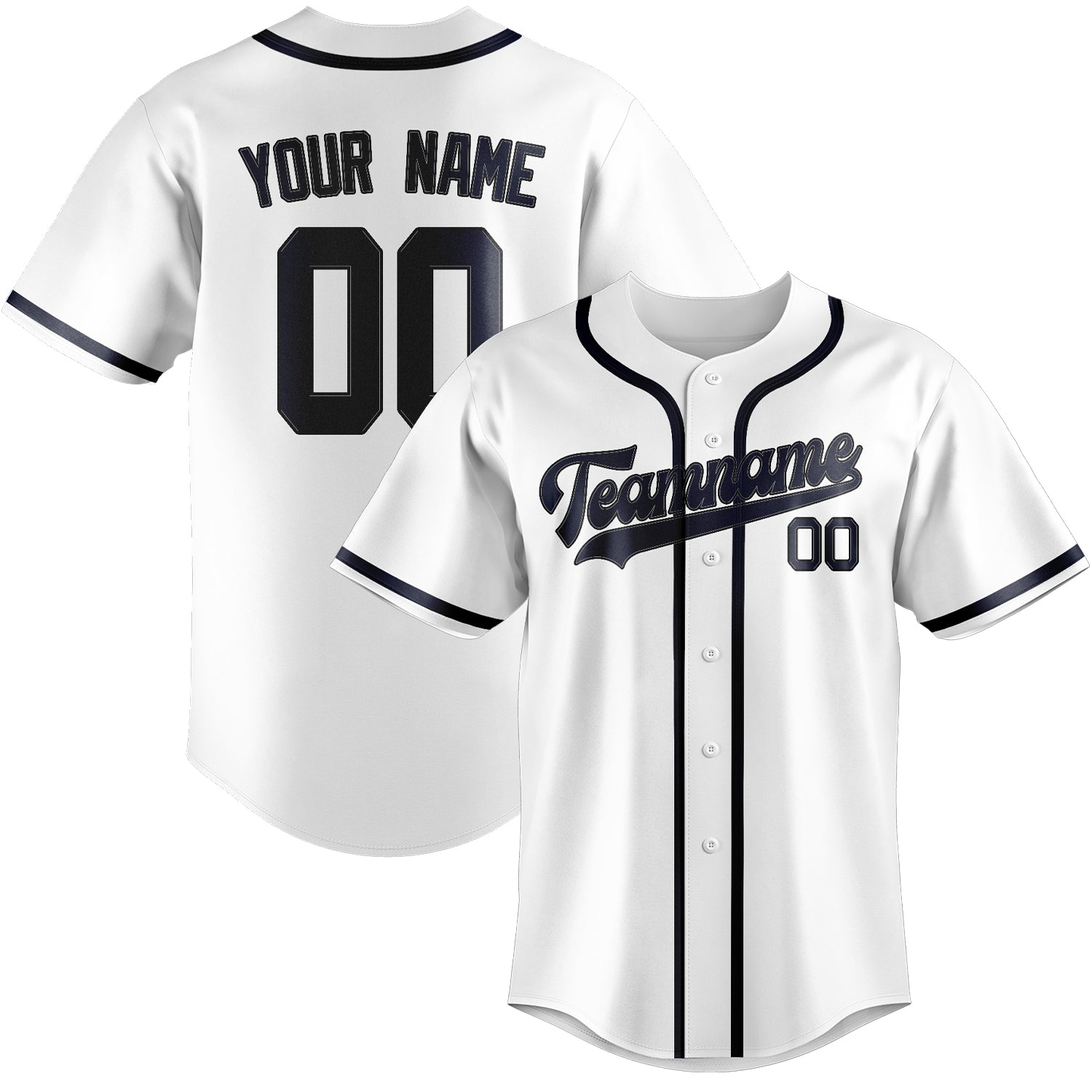 Maglia da baseball professionale personalizzata bianca acciaio blu