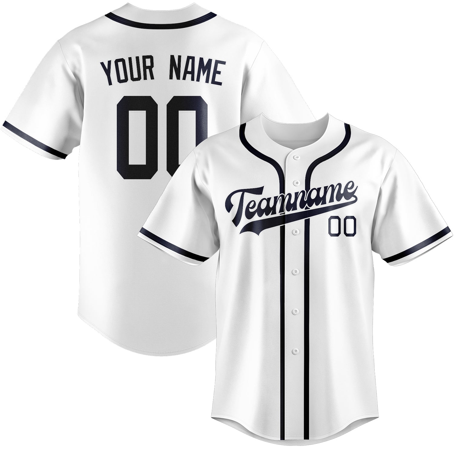 Maglia da baseball professionale personalizzata bianca acciaio blu