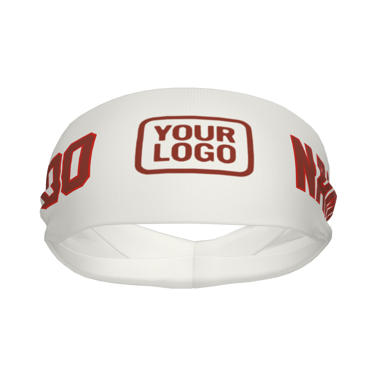 Maßgeschneidertes Weiß Korallenrot Sport Stirnband