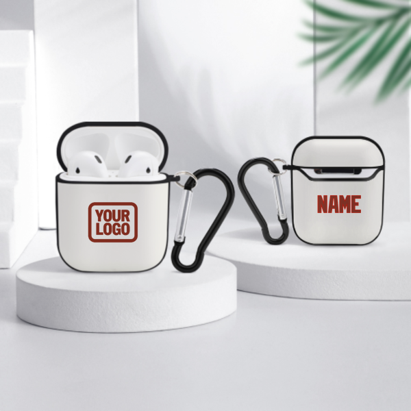 Maßgeschneidertes Weiß Korallenrot AirPods-Hülle