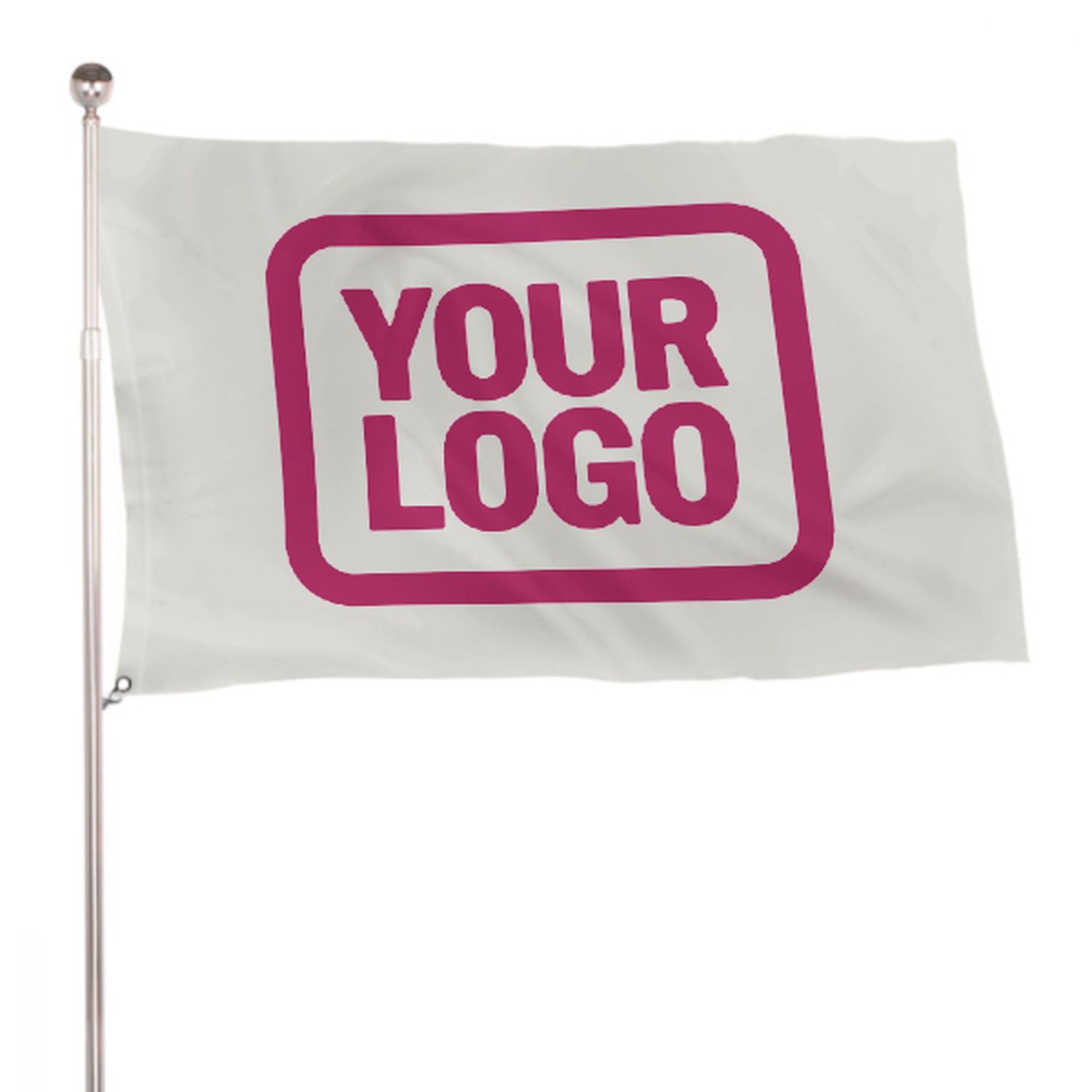 Maßgeschneidertes Weiß Rosarot Flagge