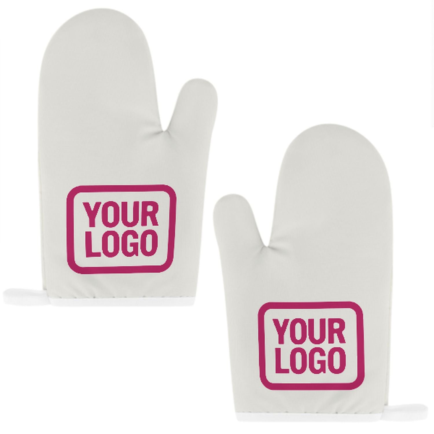 Maßgeschneidertes Weiß  Rosarot Topfhandschuh Set – 2-teilig