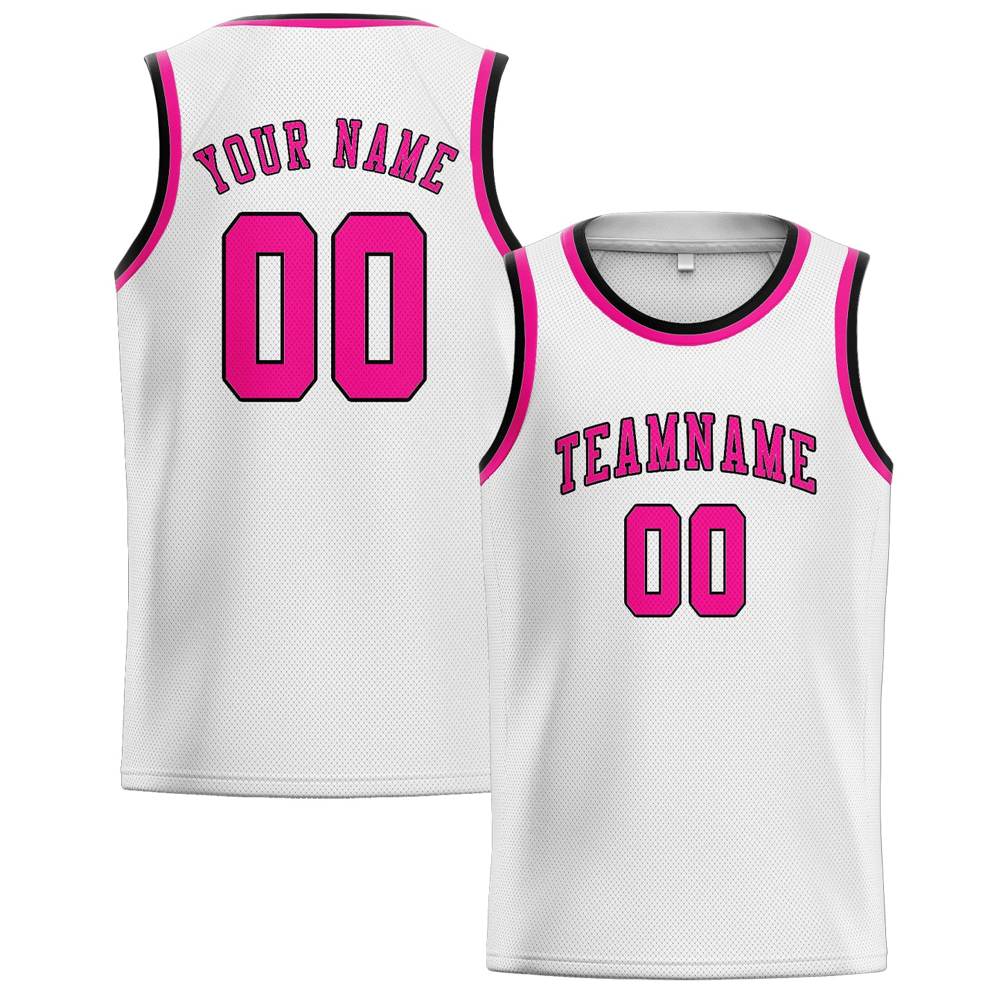 Benutzerdefiniertes Professionelles Weiß Rosarot Basketballtrikot