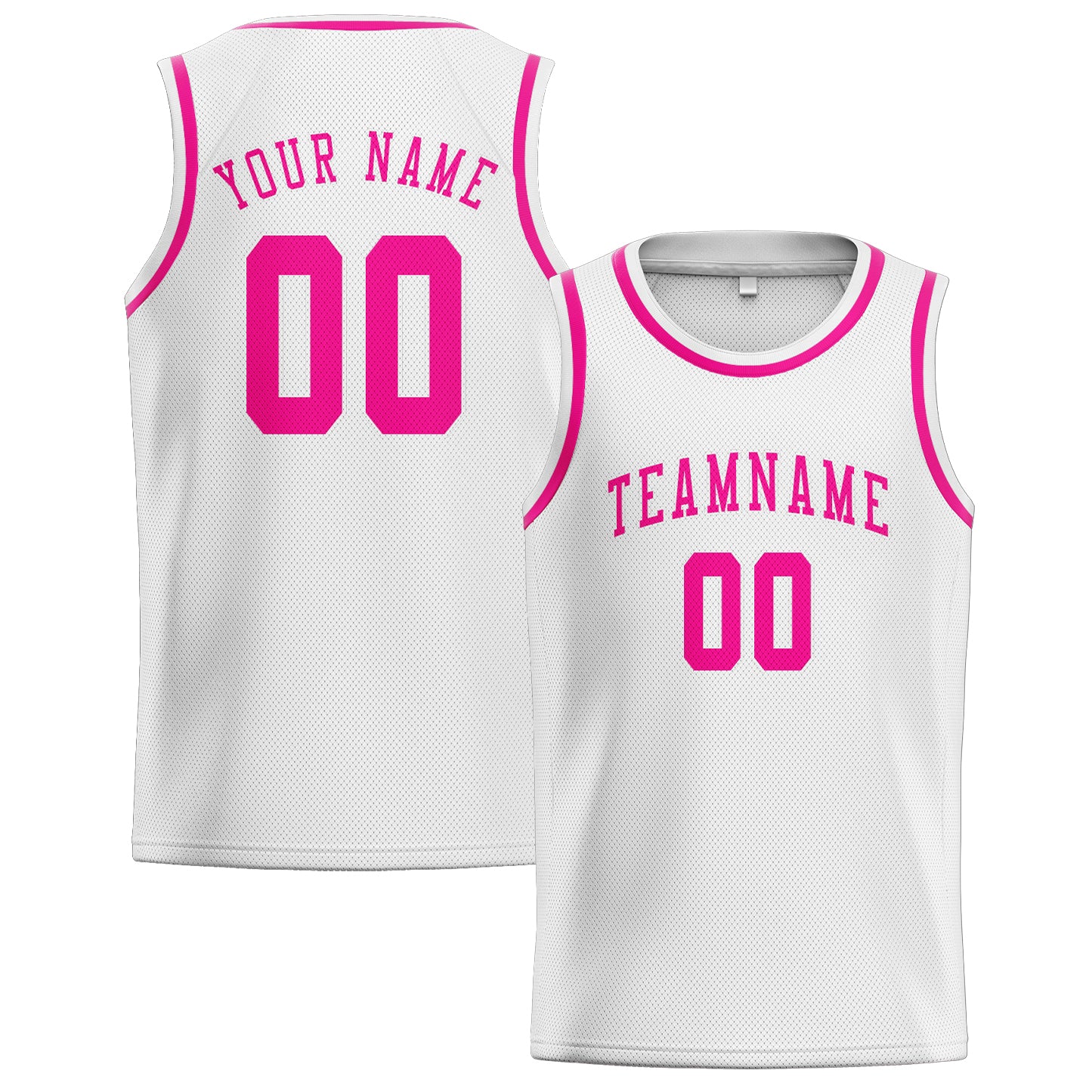 Benutzerdefiniertes Professionelles Weiß Rosarot Basketballtrikot