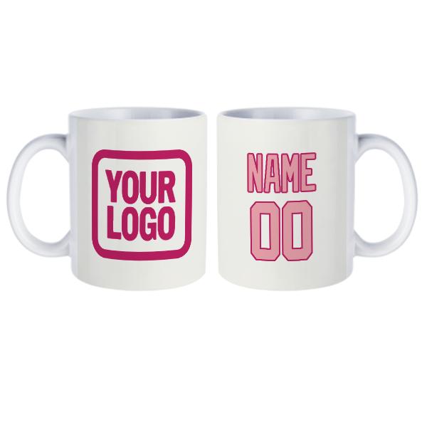 Maßgeschneidertes Weiß Rosa Becher