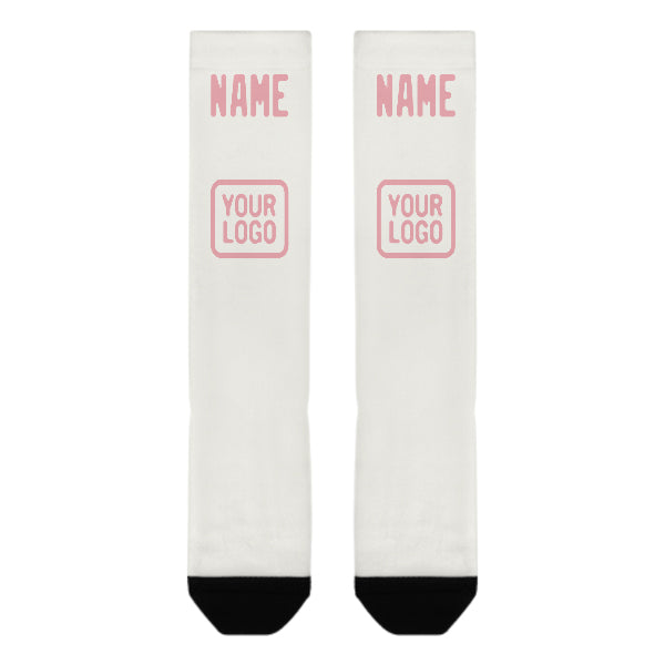 Maßgeschneidertes Weiß Rosa Kniestrümpfe
