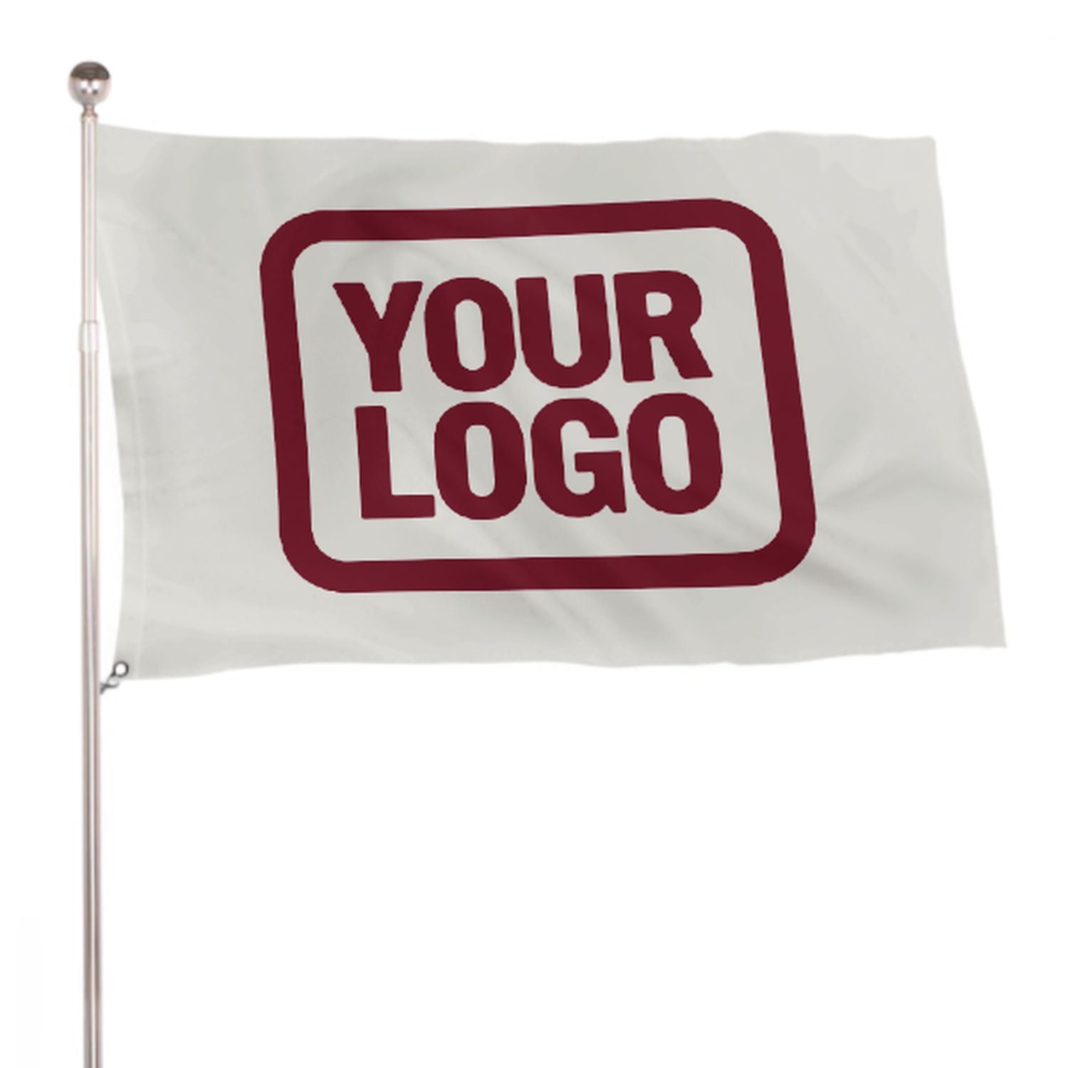 Maßgeschneidertes Weiß Karmesinrot Flagge