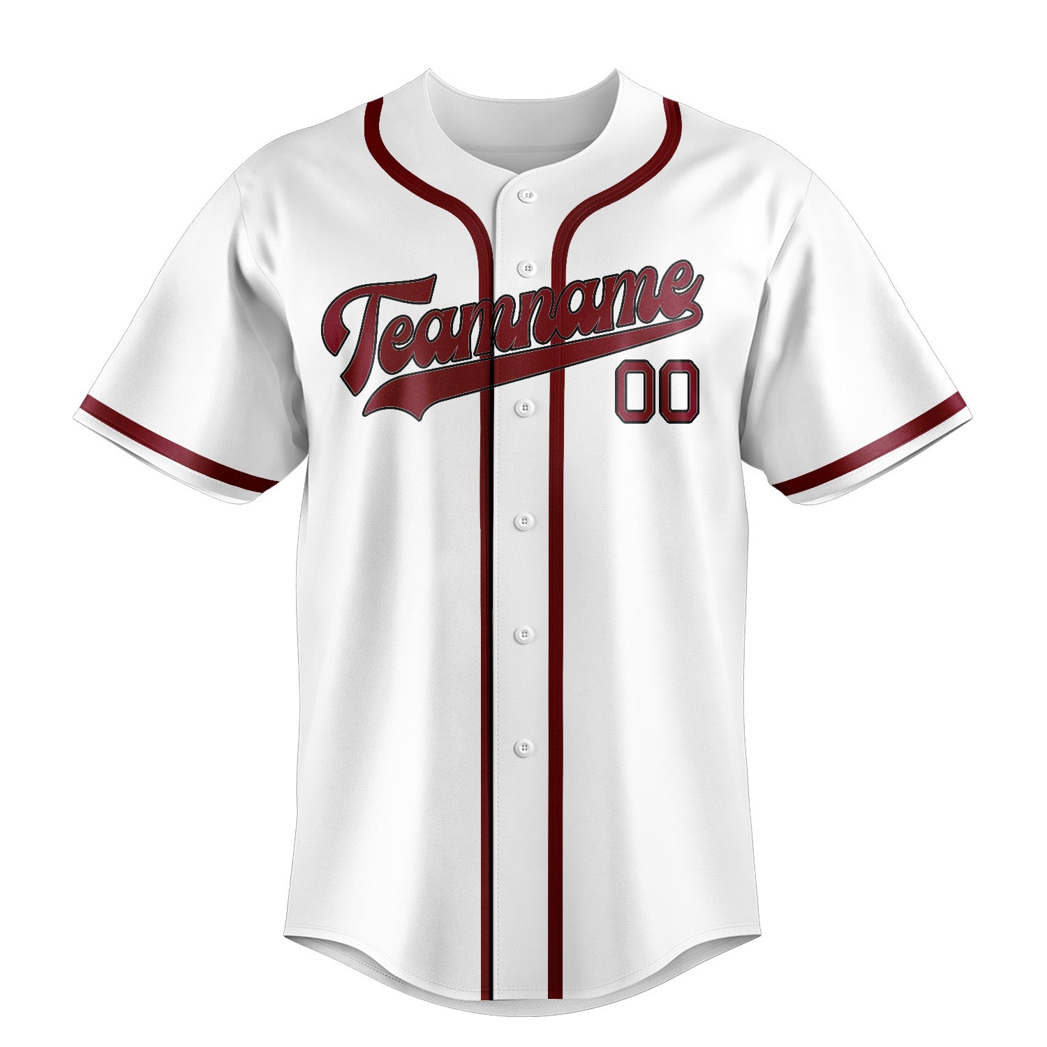Maglia da baseball professionale personalizzata bianca cremisi