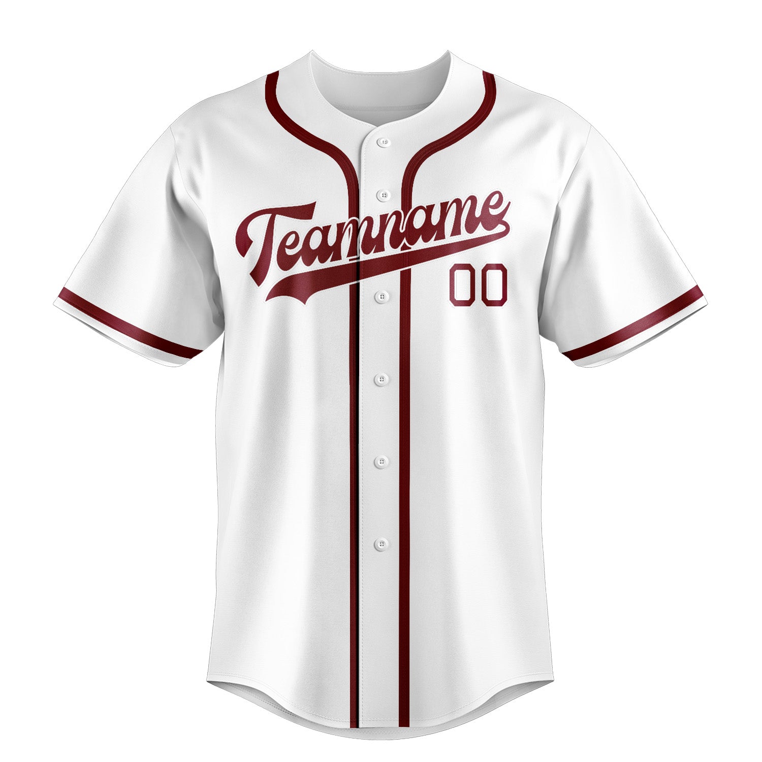 Maglia da baseball professionale personalizzata bianca cremisi