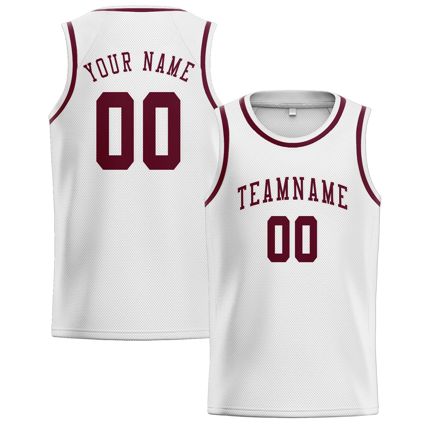 Benutzerdefiniertes Professionelles Weiß Karmesinrot Basketballtrikot