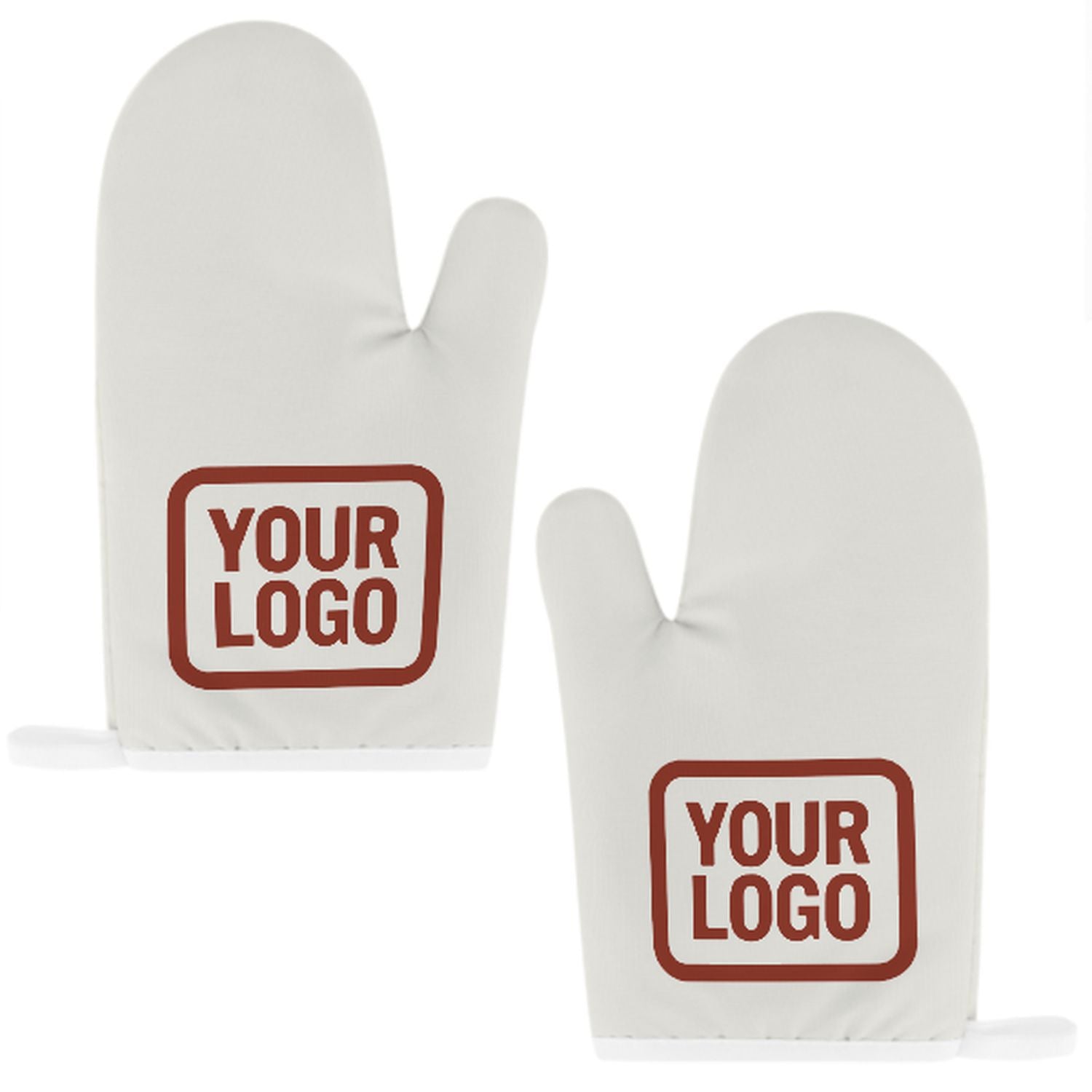 Maßgeschneidertes Weiß  Korallenrot Topfhandschuh Set – 2-teilig