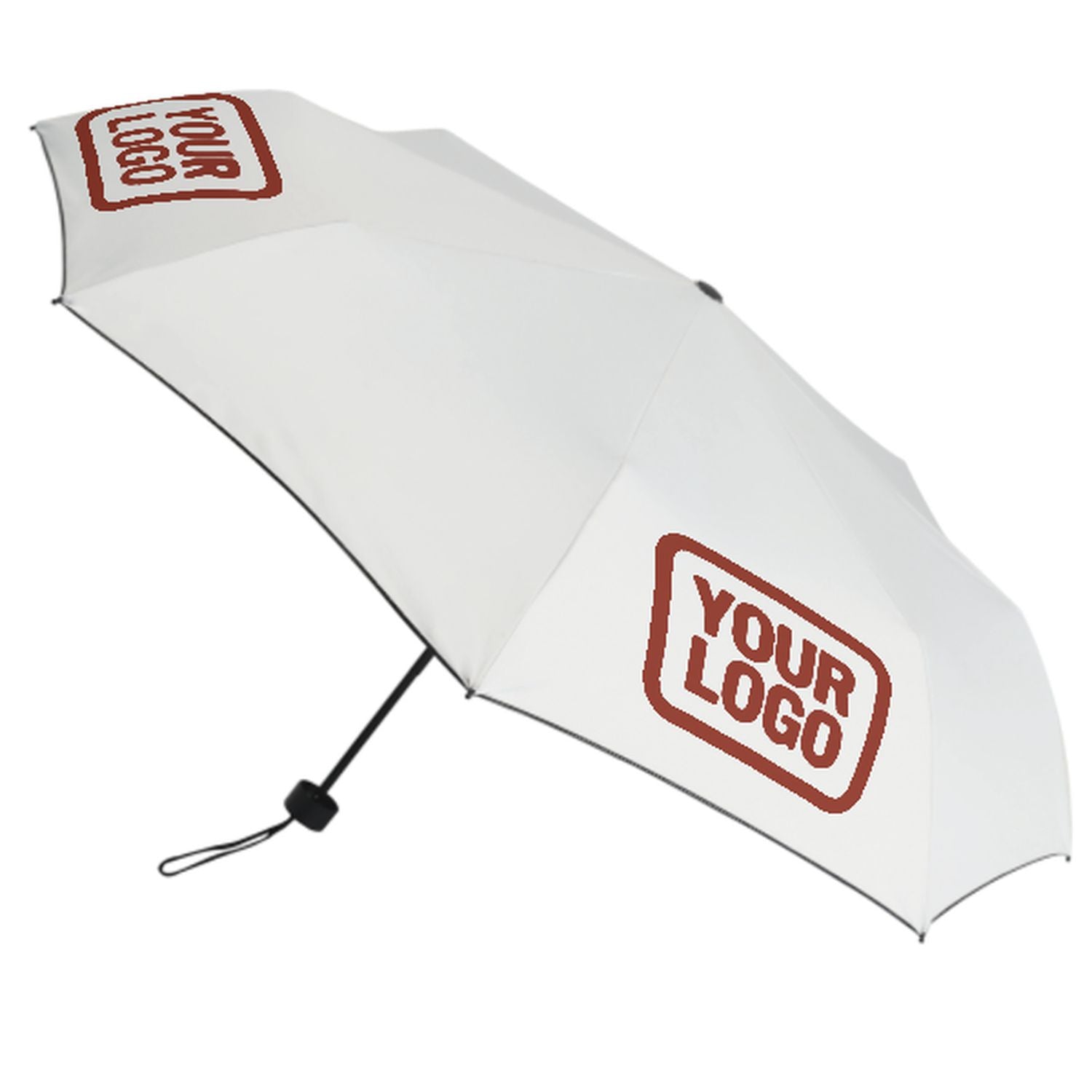 Maßgeschneidertes Weiß Korallenrot Automatik-Regenschirm