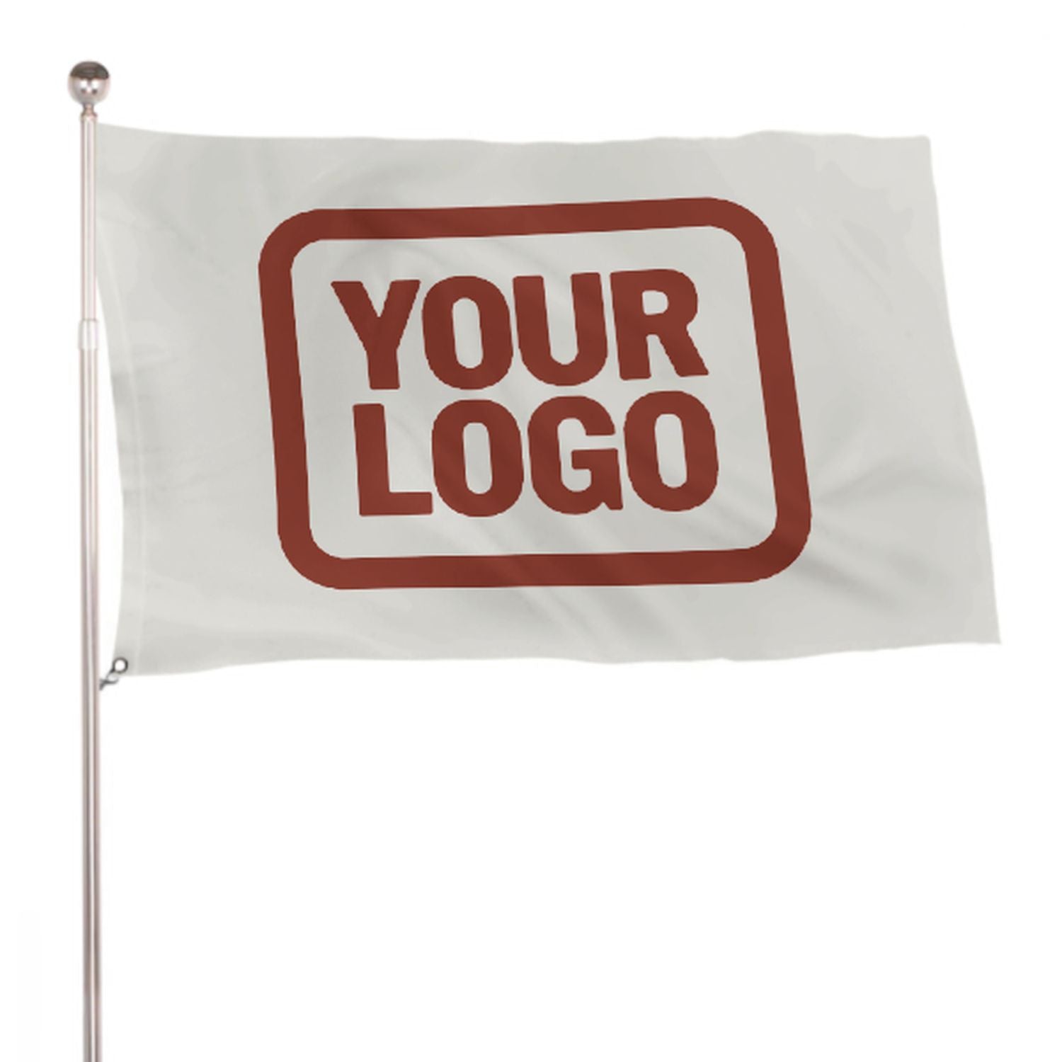 Maßgeschneidertes Weiß Korallenrot Flagge