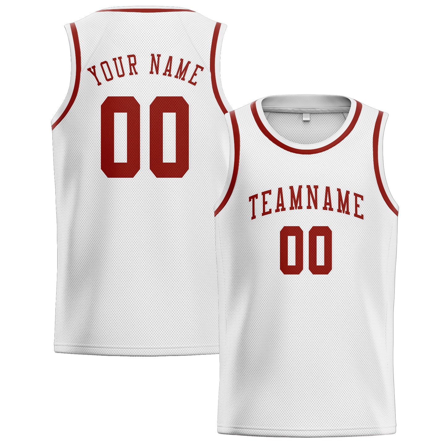 Benutzerdefiniertes Professionelles Weiß Korallenrot Basketballtrikot