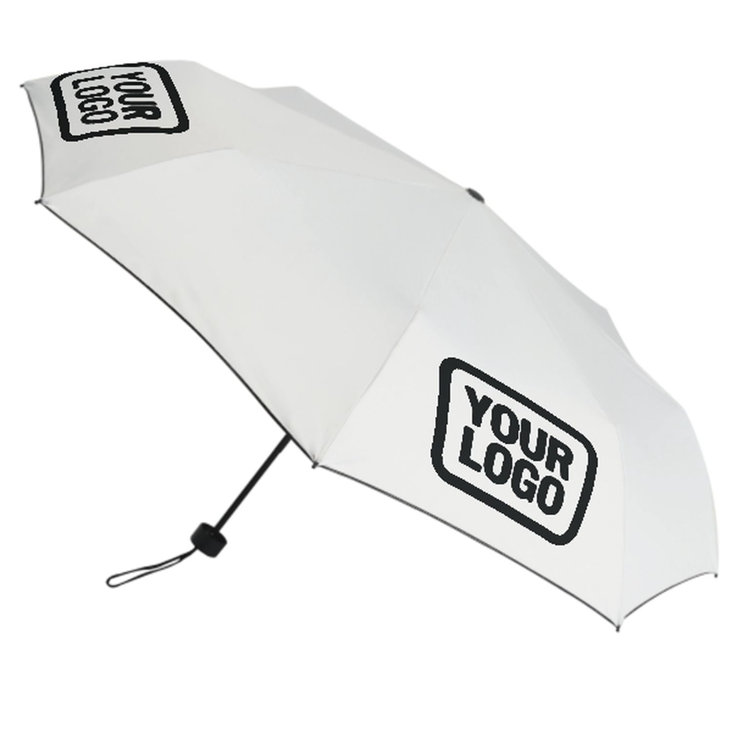 Maßgeschneidertes Weiß Schwarz Automatik-Regenschirm