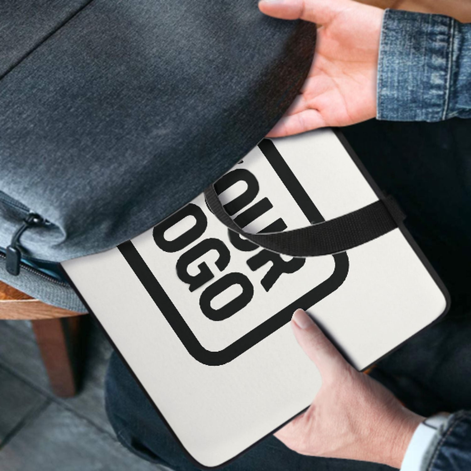 Maßgeschneidertes Weiß Black Laptop Tasche