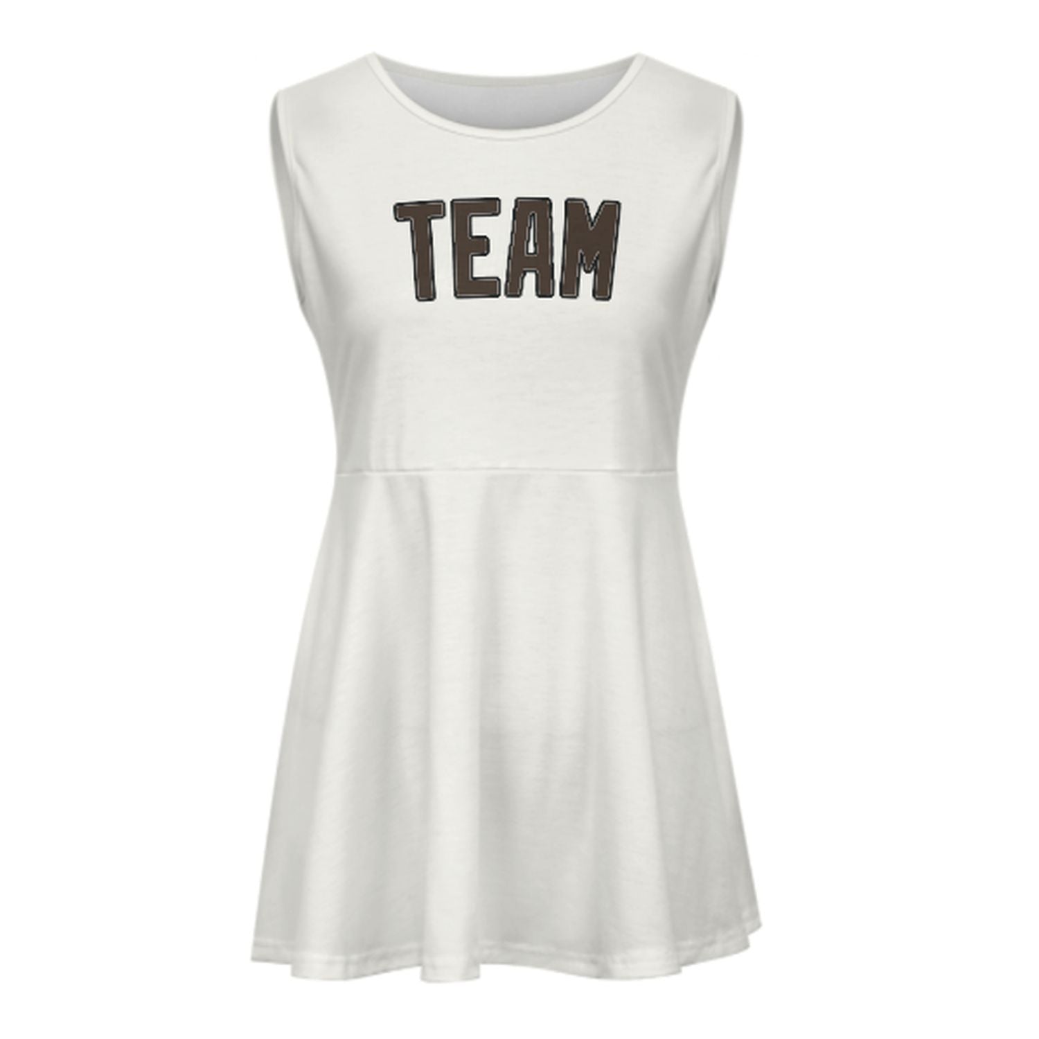 Maßgeschneidertes Weiß Braun Cheerleader-Kleid