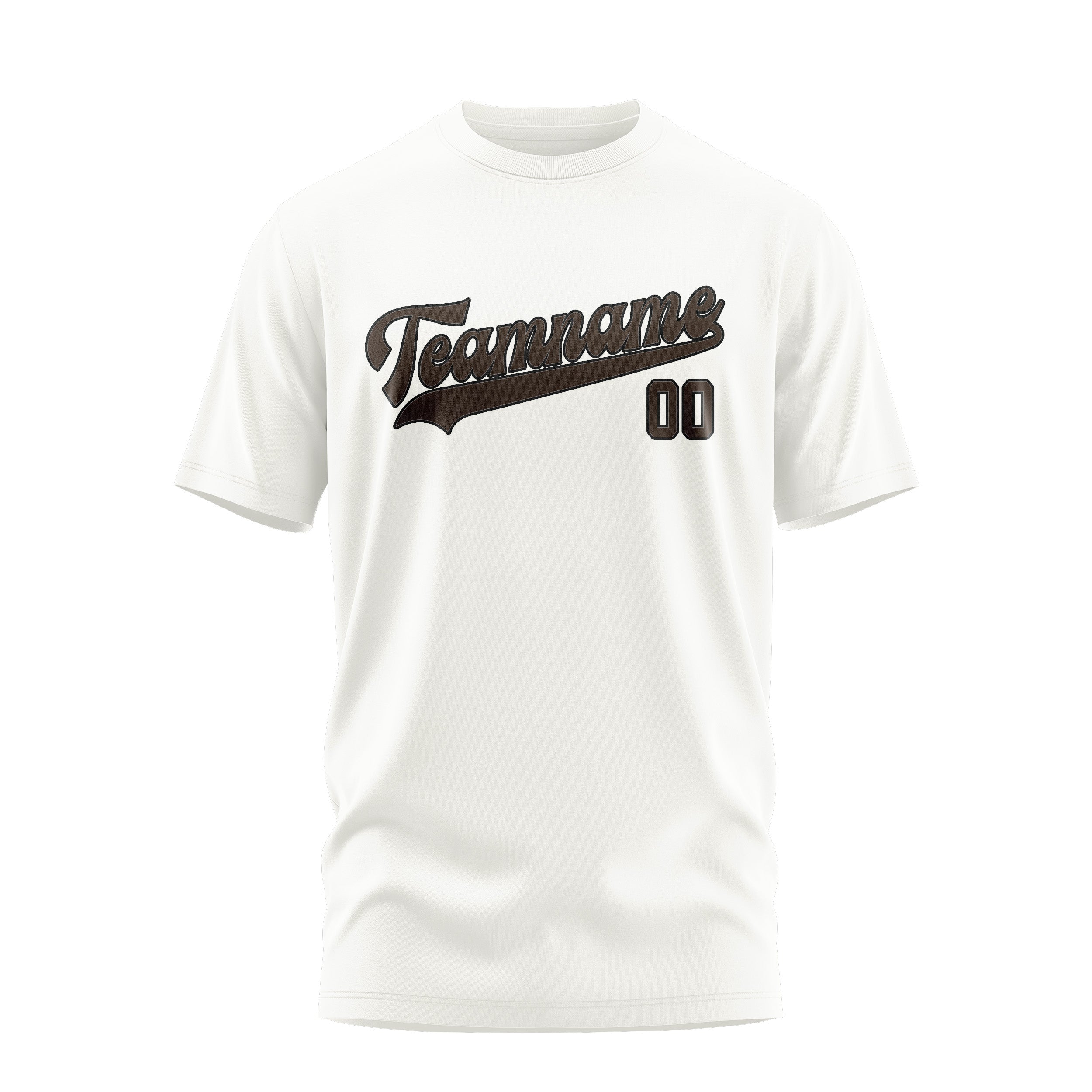 Maßgeschneidertes Weiß Braun T-Shirt