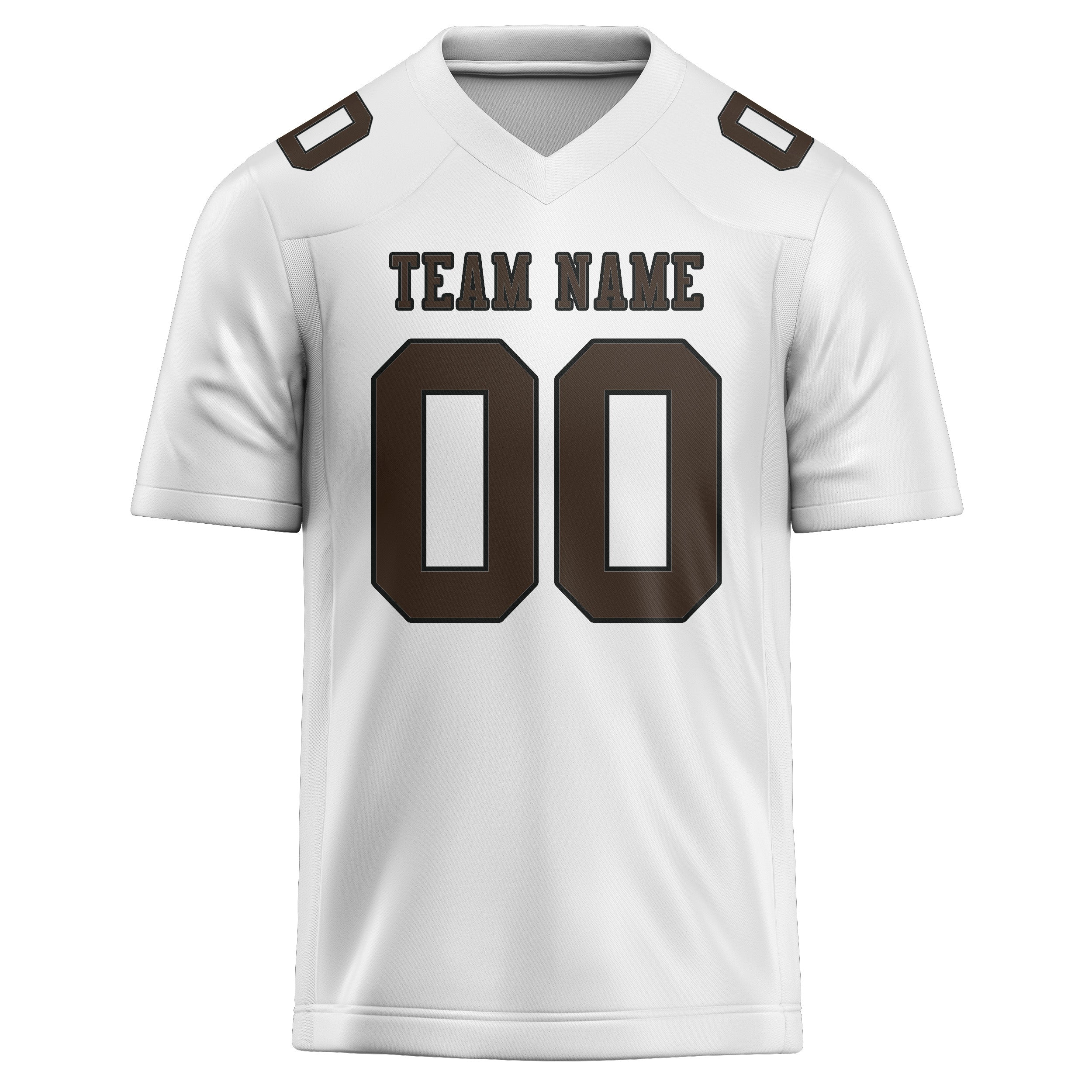 Maglia da rugby professionale bianca e marrone personalizzata