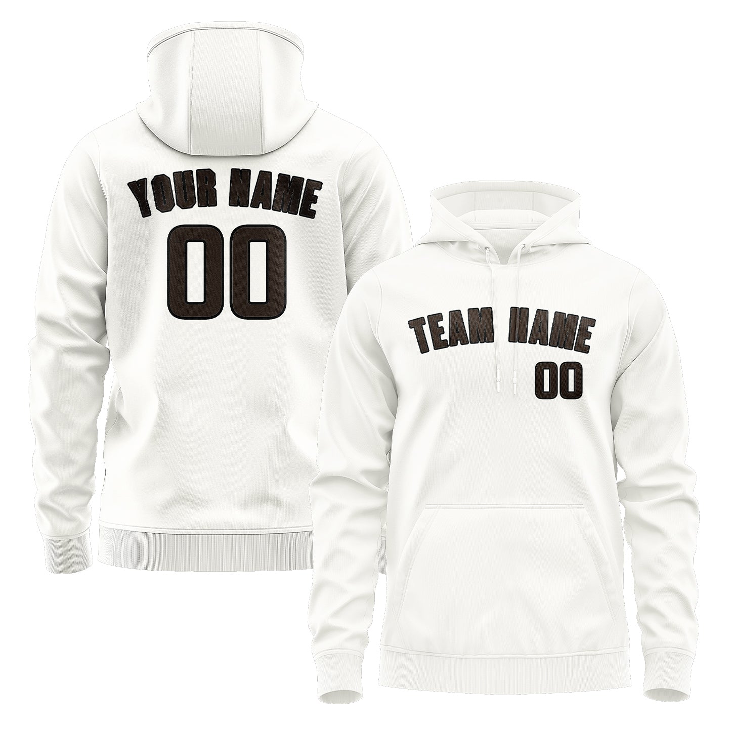 Maßgeschneidertes Weiß Braun Hoodie