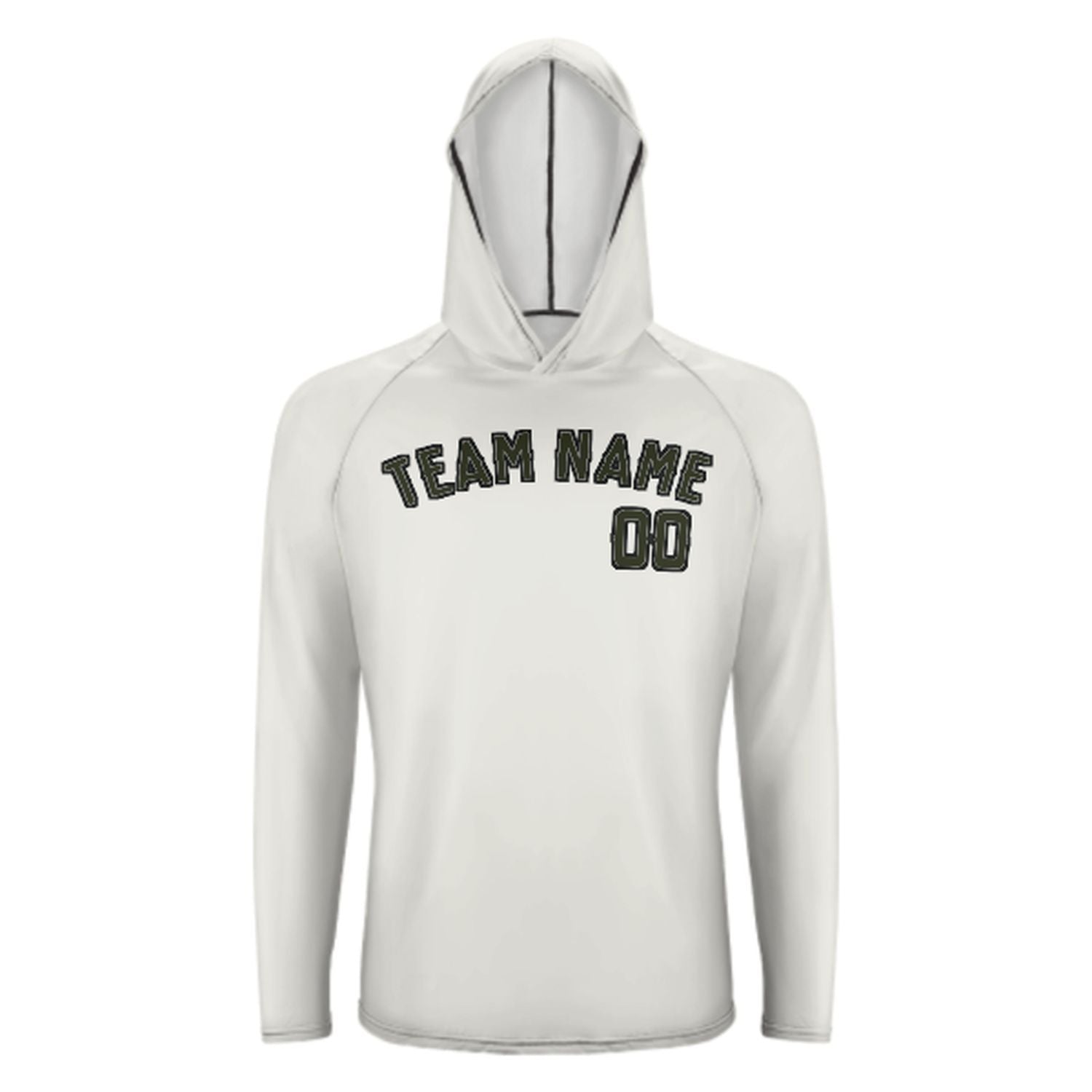 Maßgeschneidertes Weiß Dunkles Oliv UV-Hoodie