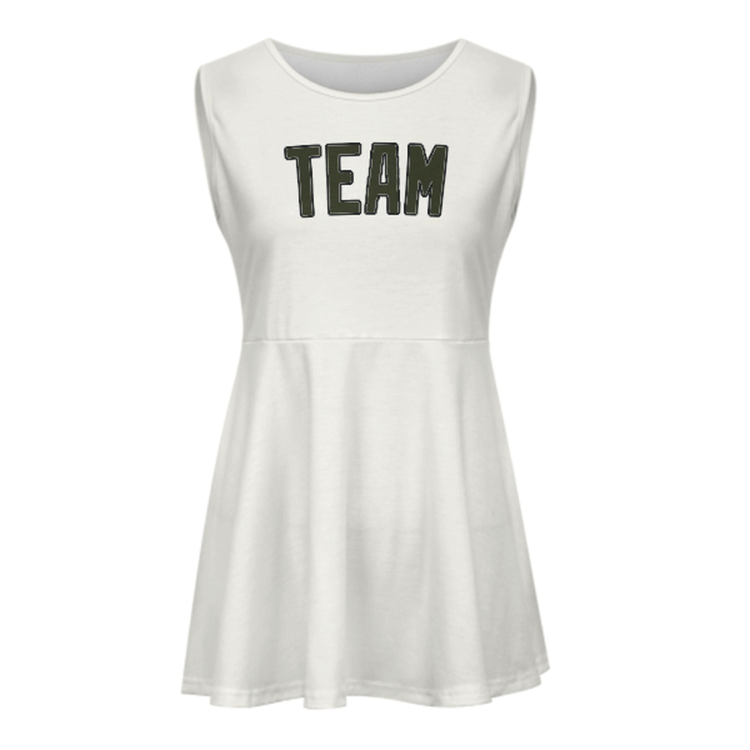 Maßgeschneidertes Weiß Dunkles Oliv Cheerleader-Kleid