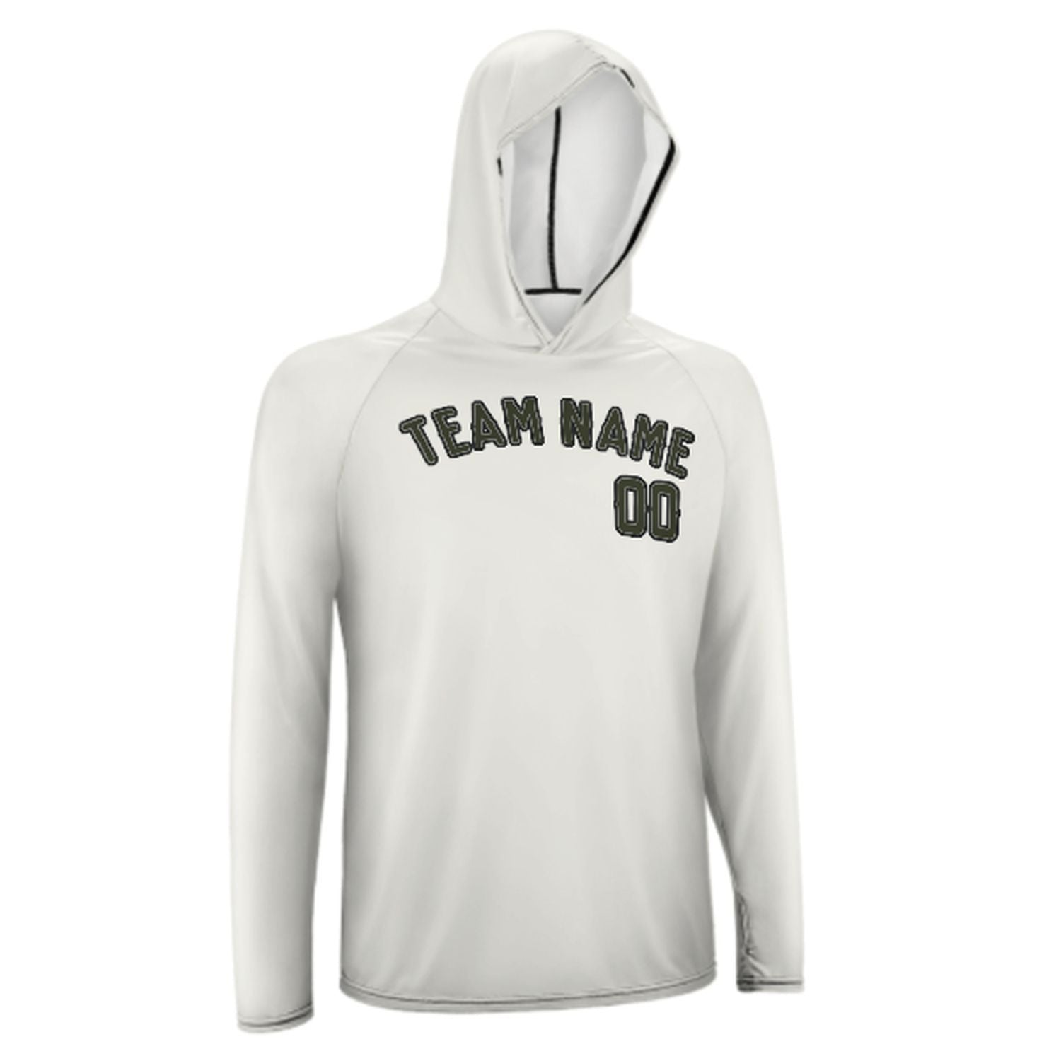 Maßgeschneidertes Weiß Dunkles Oliv UV-Hoodie