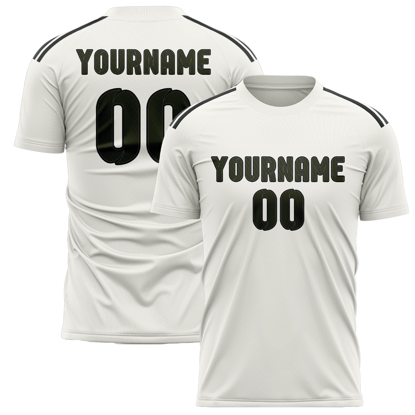 Benutzerdefiniertes Professionelles Weiß Dunkles Oliv Fußballtrikot
