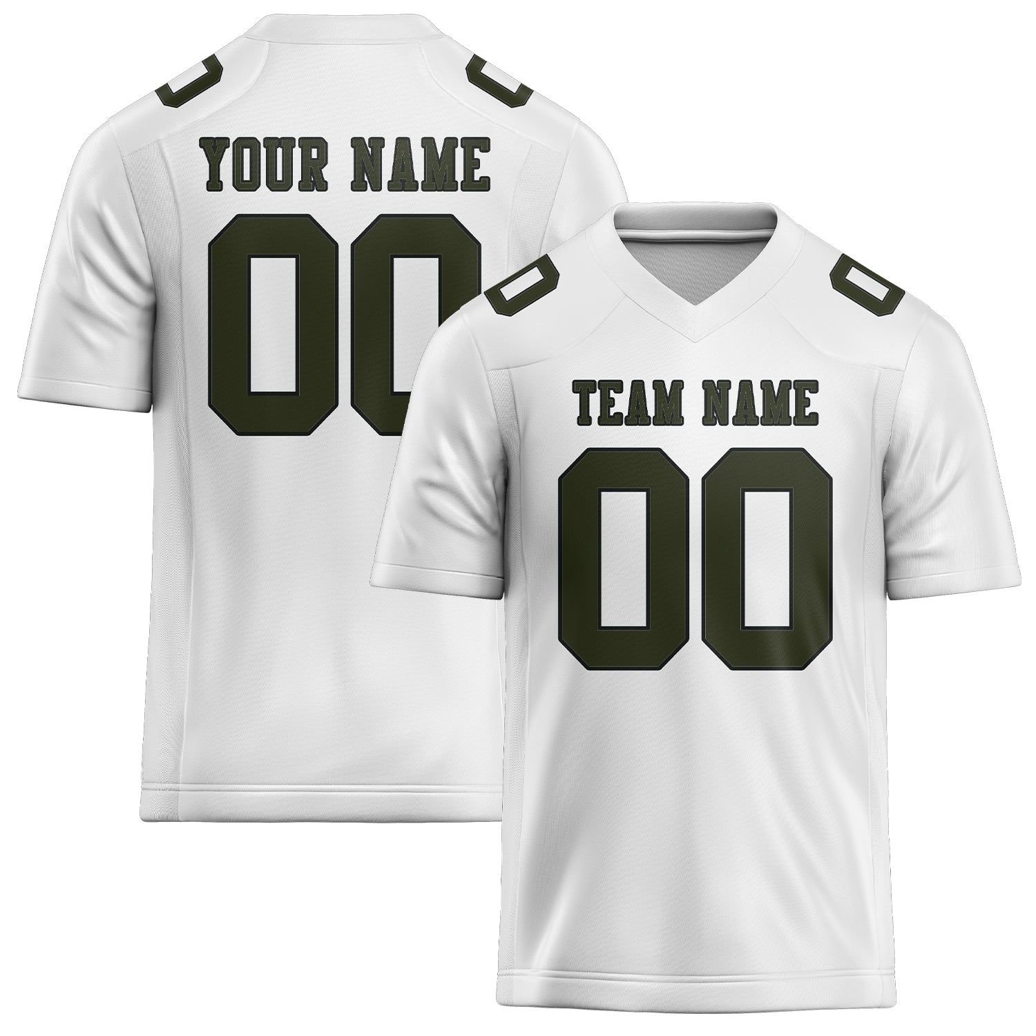 Maglia da rugby professionale personalizzata bianca oliva scuro