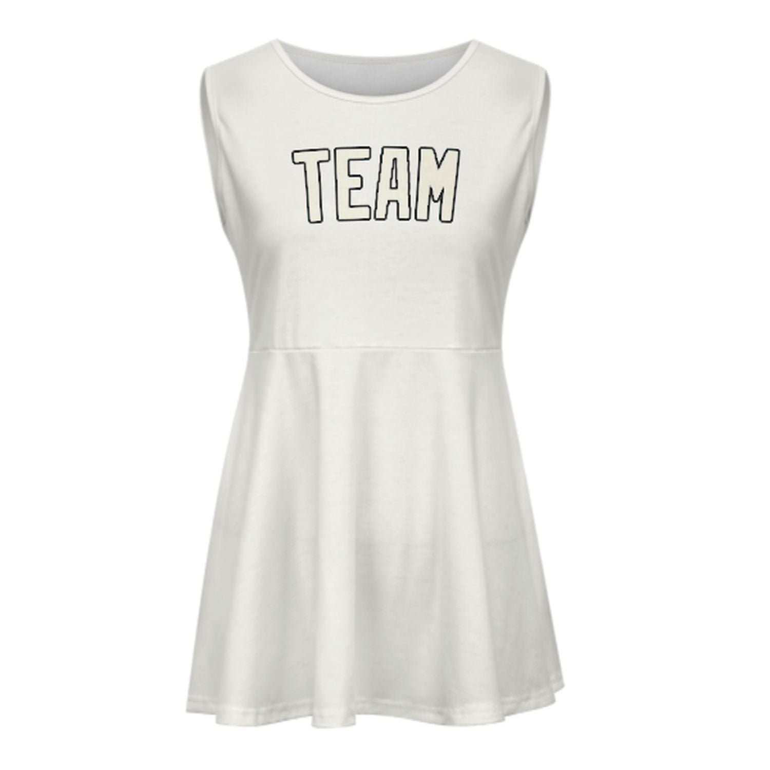 Maßgeschneidertes Weiß Beige Cheerleader-Kleid