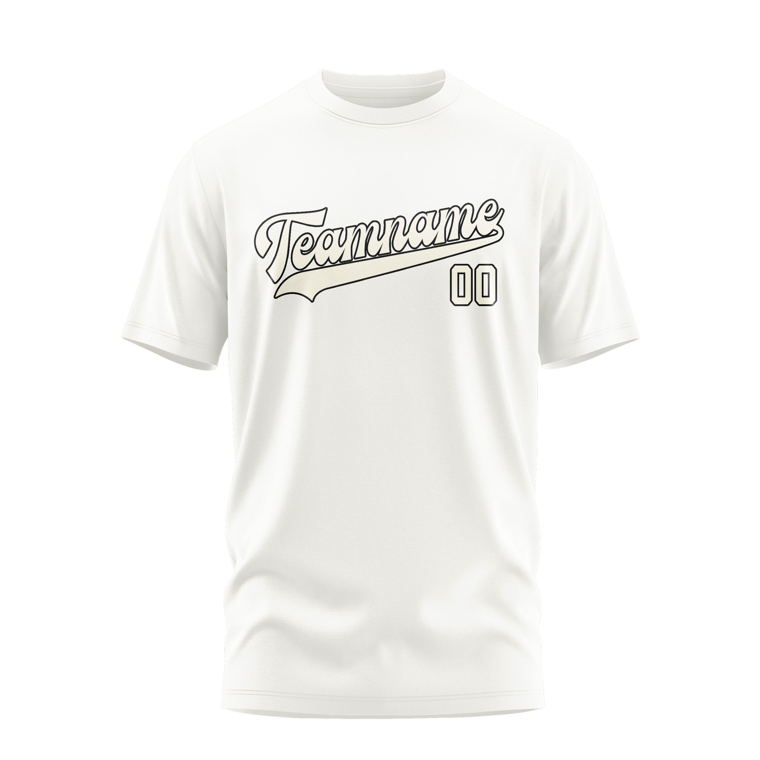 Maßgeschneidertes Weiß Beige T-Shirt