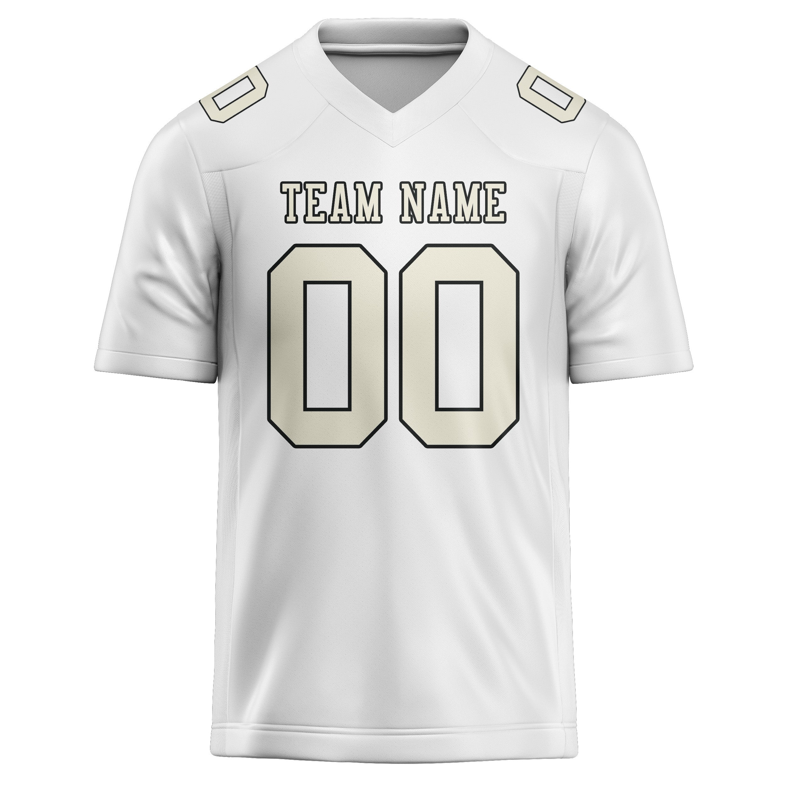 Maglia da rugby professionale bianca e beige personalizzata