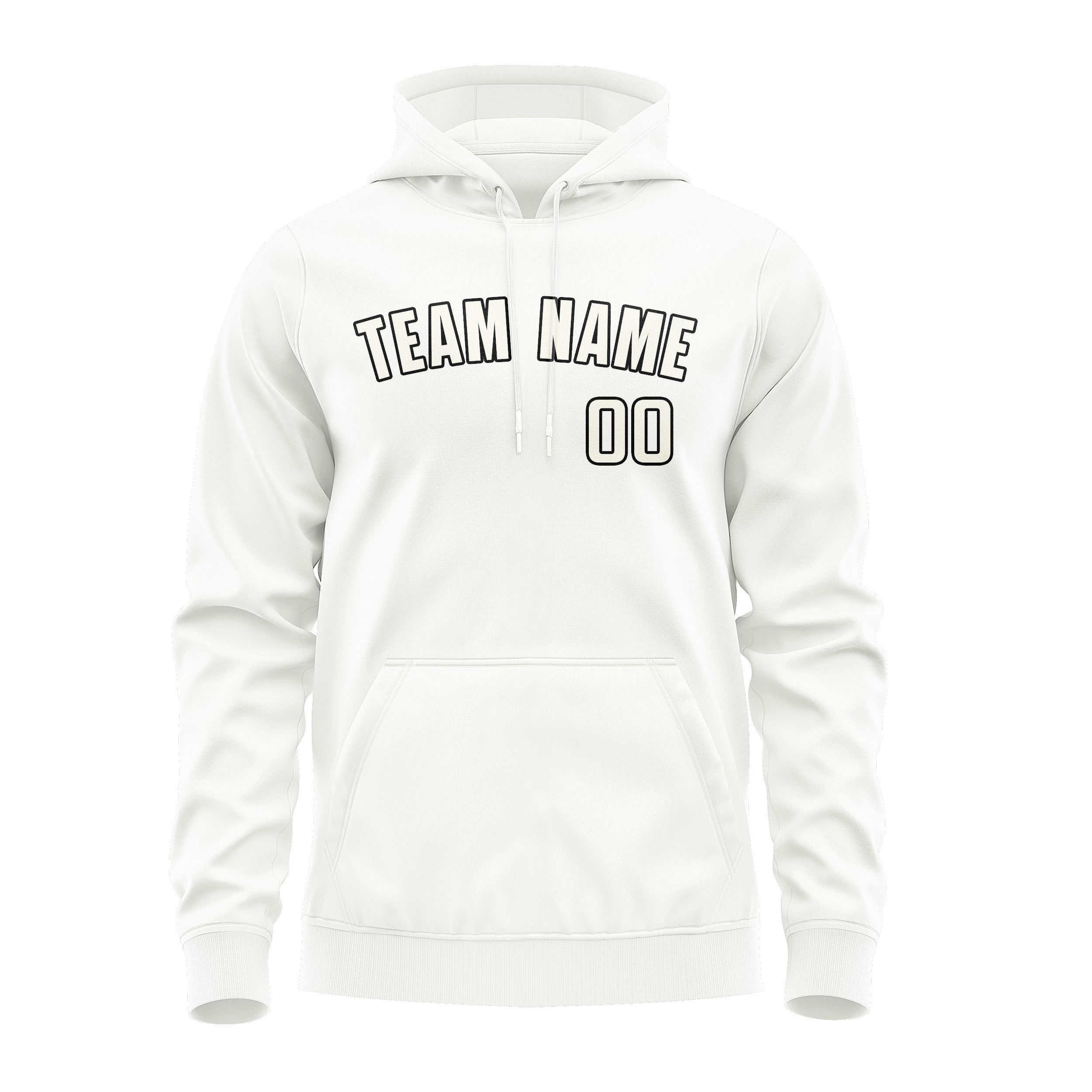 Maßgeschneidertes Weiß Beige Hoodie
