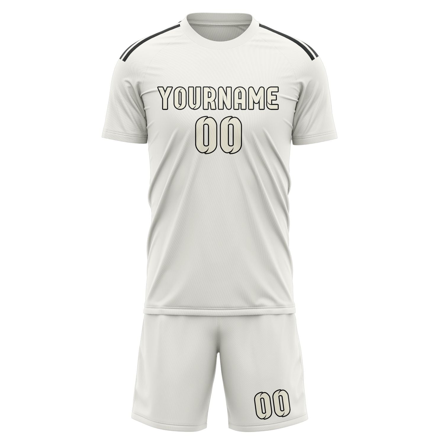 Maßgeschneidertes Professionelles Weiß Beige Fußballtrikot-Set