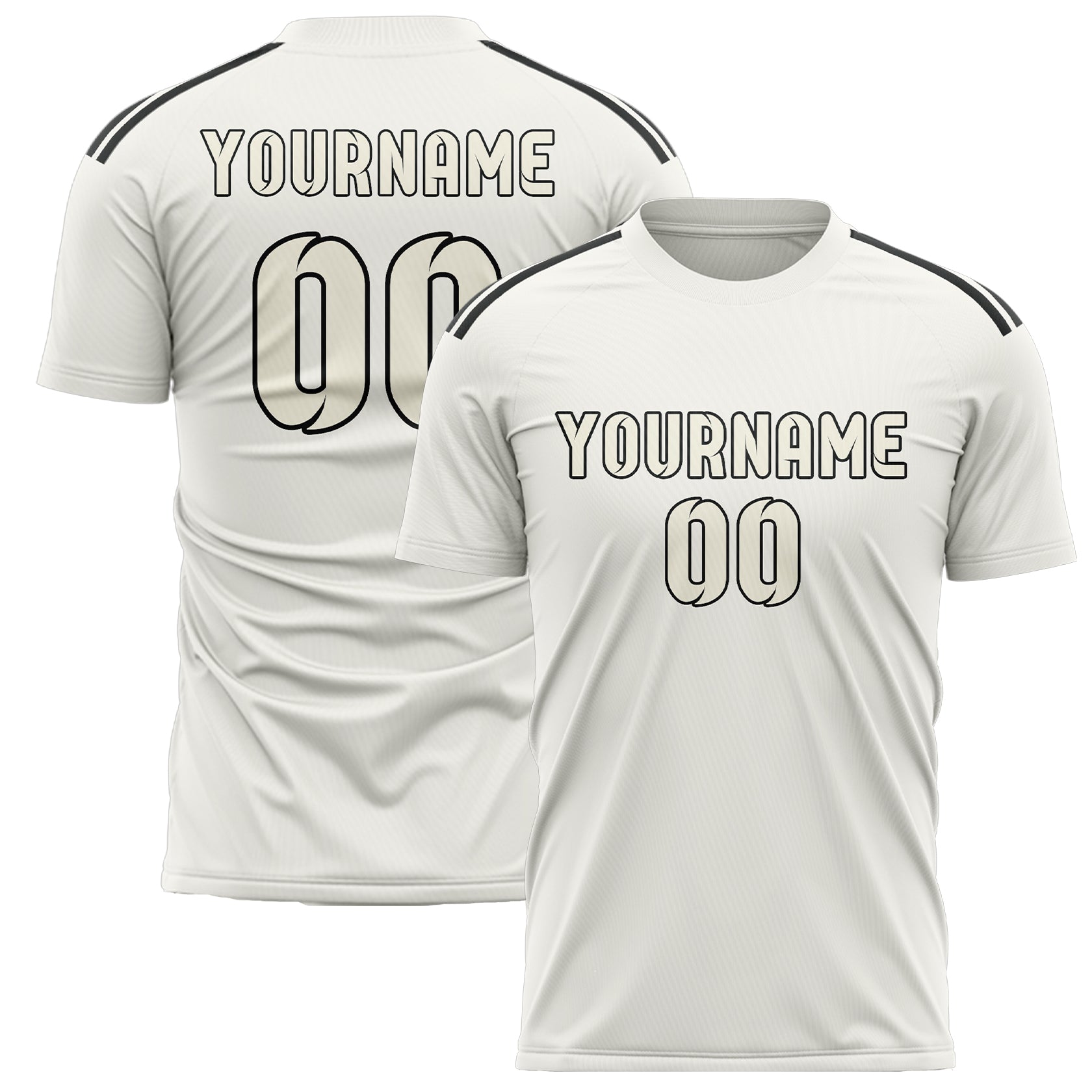 Benutzerdefiniertes Professionelles Weiß Beige Fußballtrikot