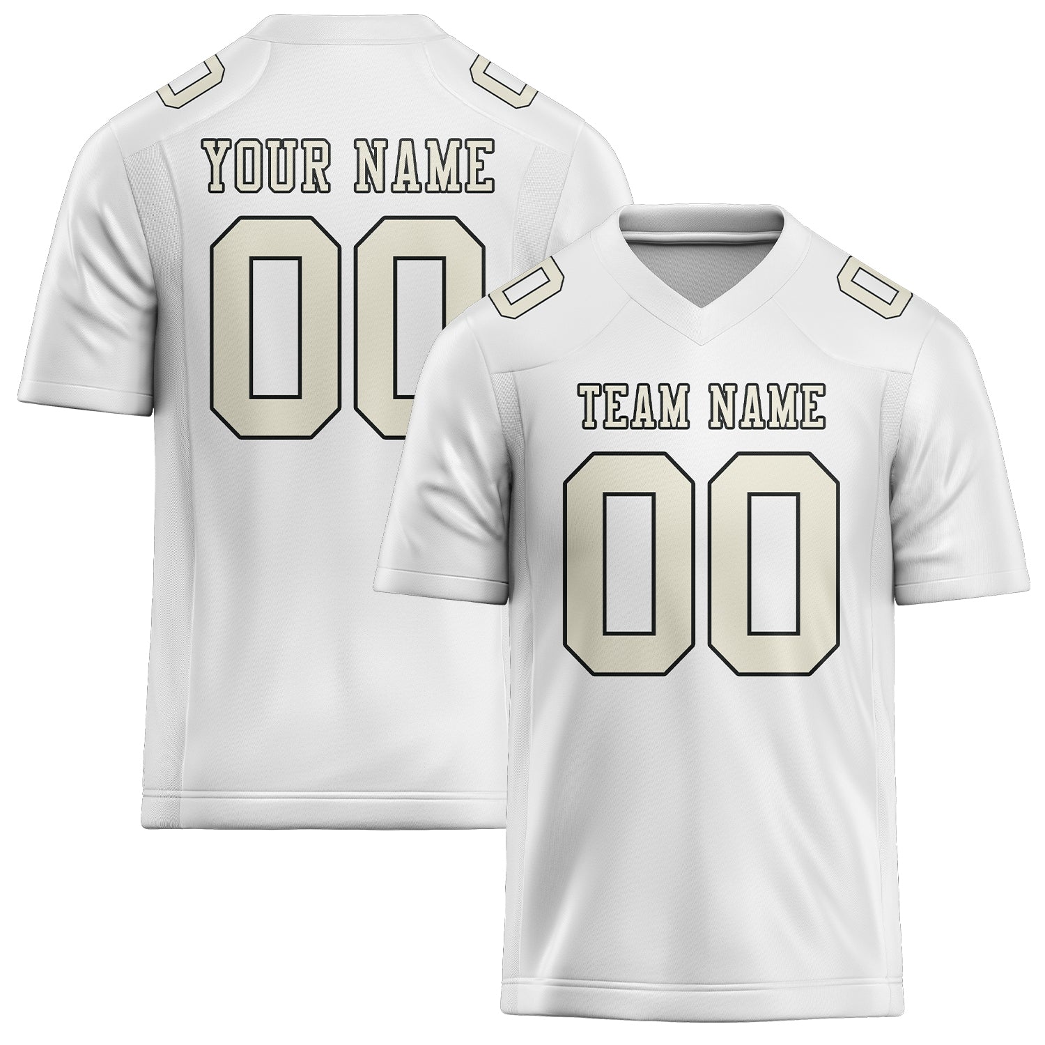 Maglia da rugby professionale bianca e beige personalizzata