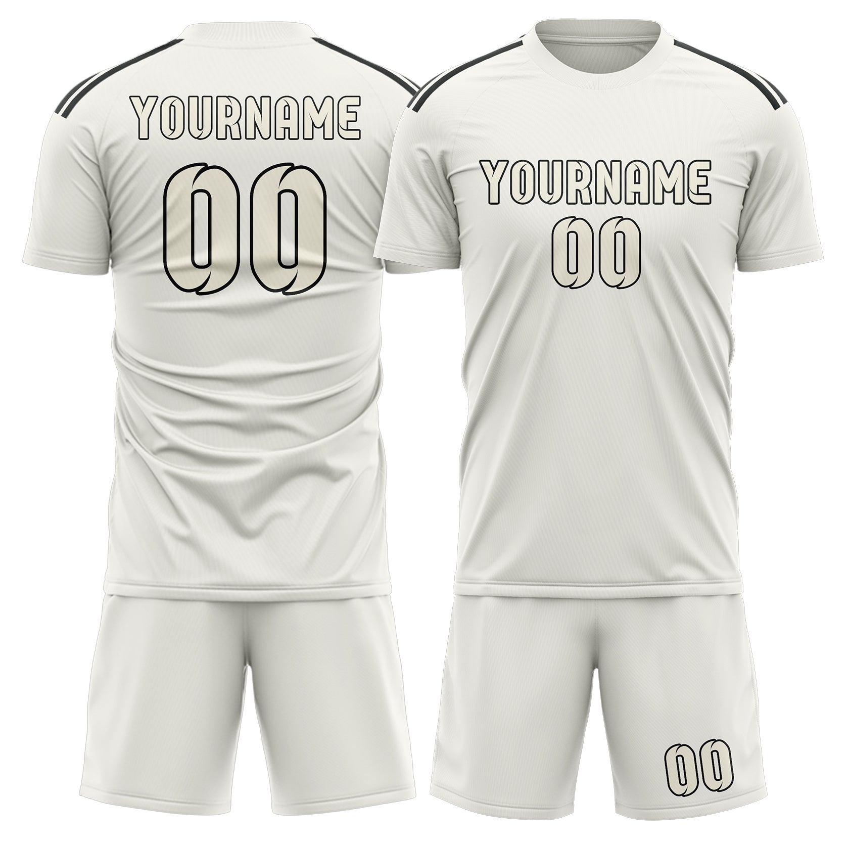 Maßgeschneidertes Professionelles Weiß Beige Fußballtrikot-Set