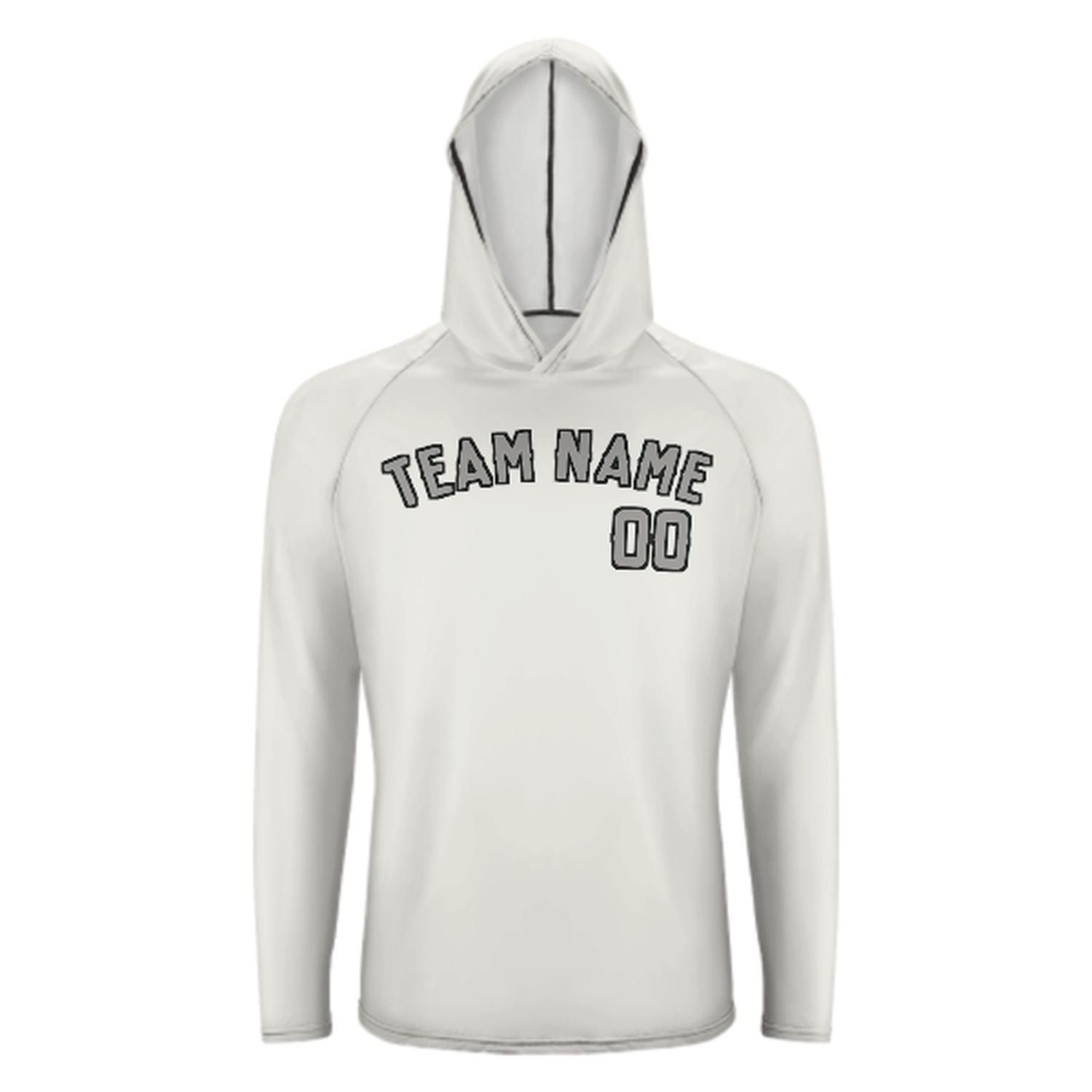 Maßgeschneidertes Weiß Grau UV-Hoodie