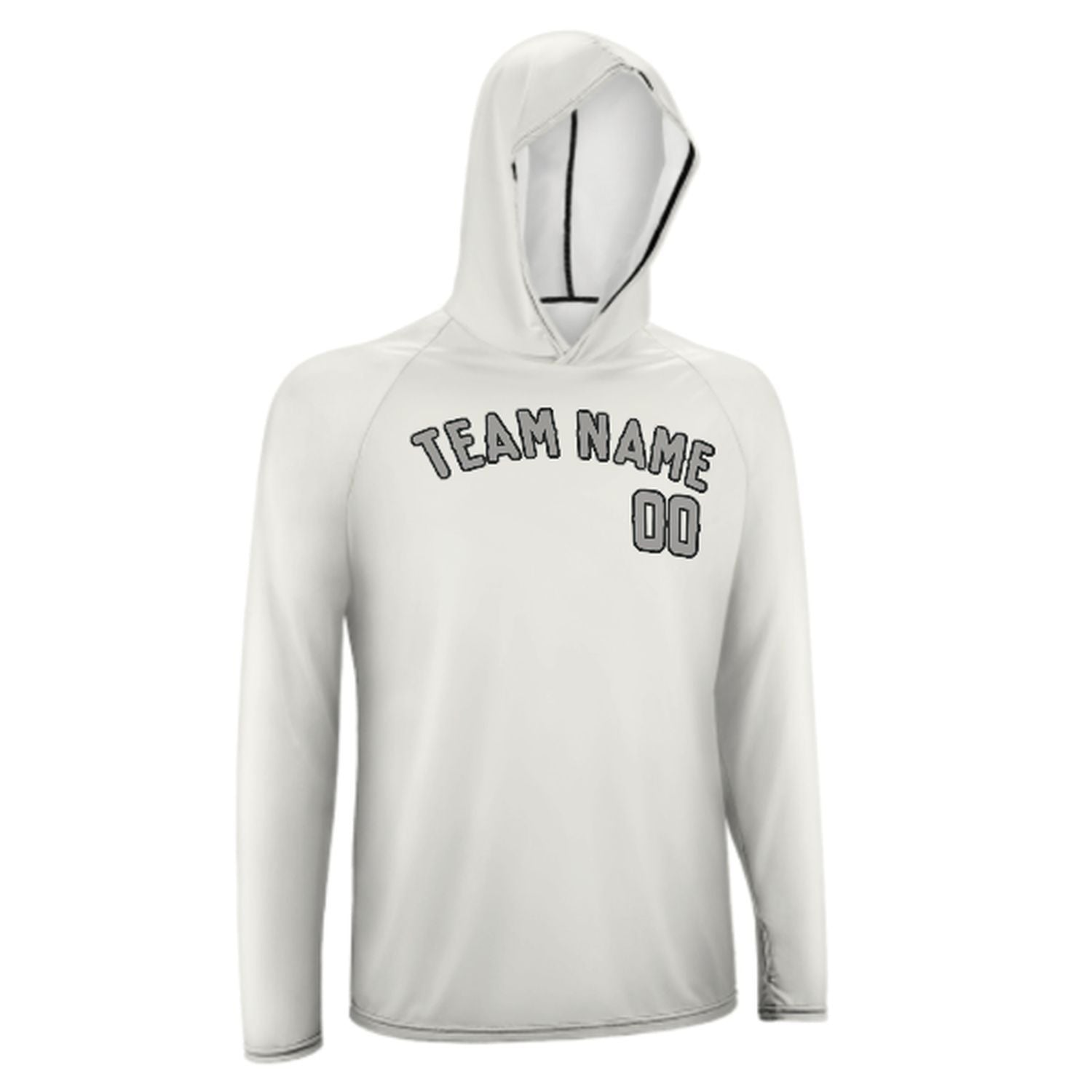 Maßgeschneidertes Weiß Grau UV-Hoodie