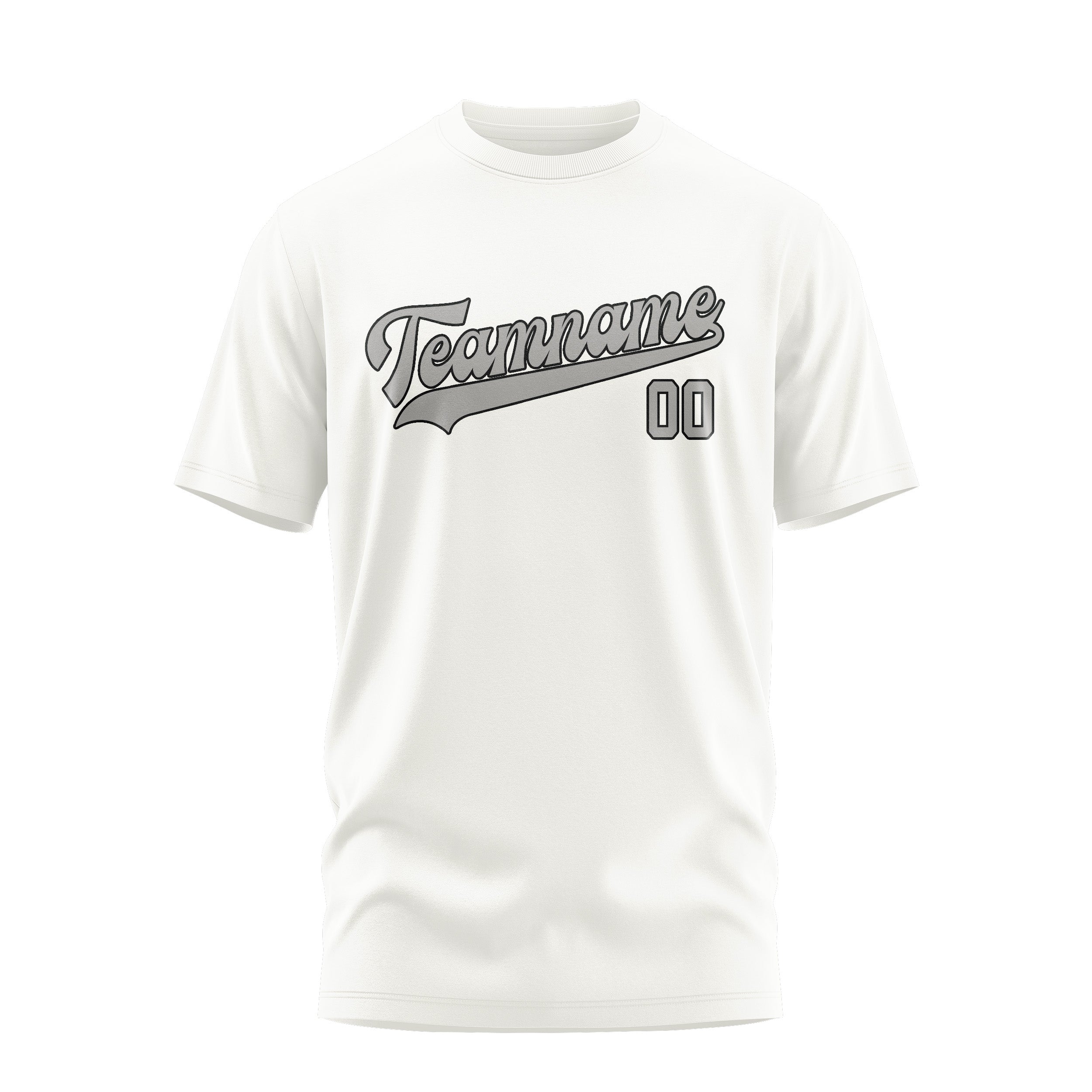 Maßgeschneidertes Weiß Grau T-Shirt