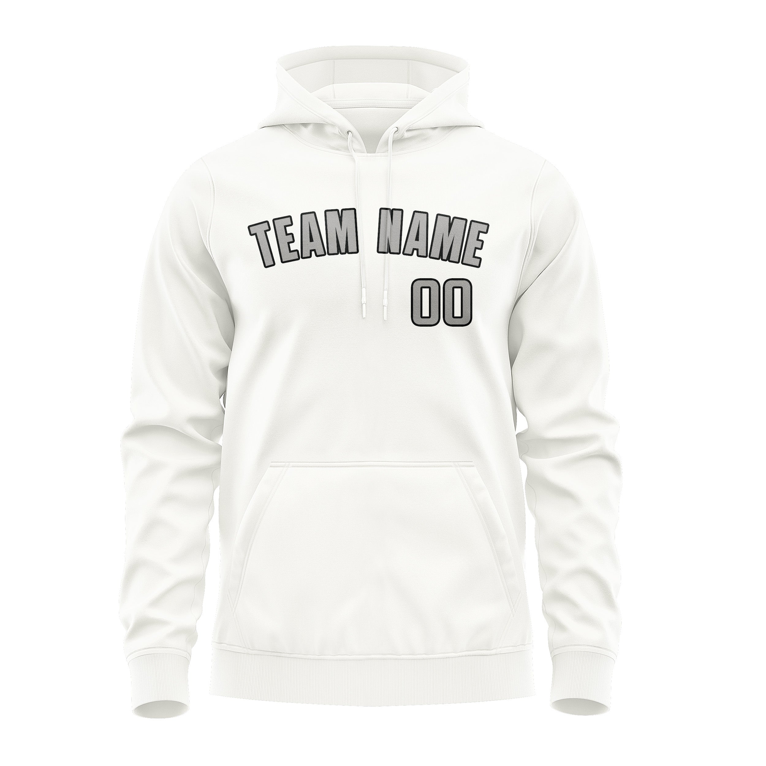 Maßgeschneidertes Weiß Grau Hoodie