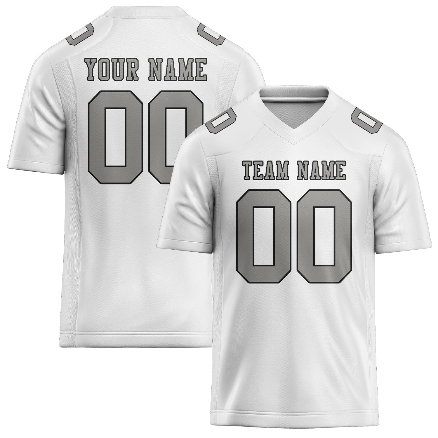 Maglia da rugby professionale bianca e grigia personalizzata