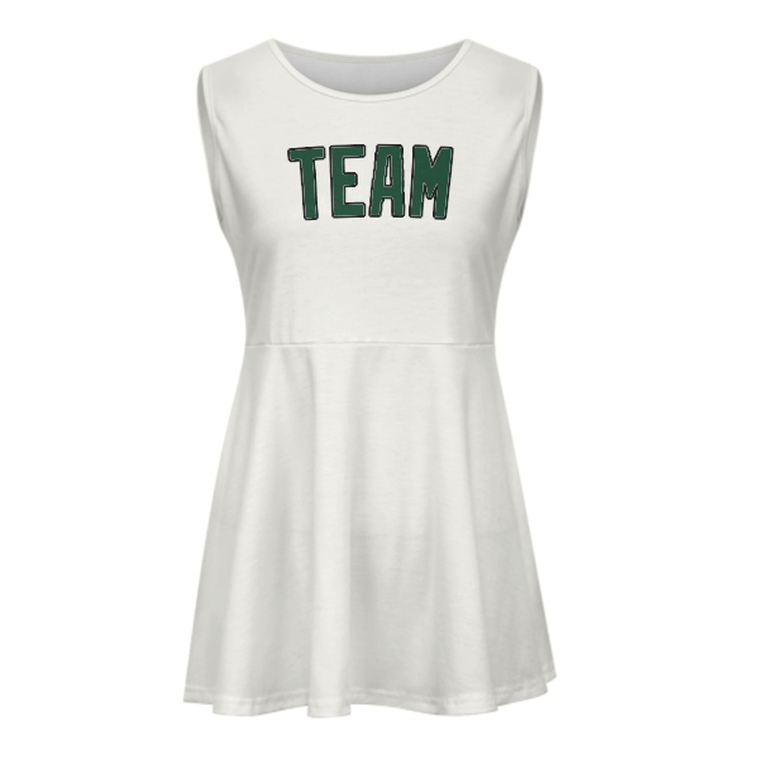 Maßgeschneidertes Weiß Moosgrün Cheerleader-Kleid